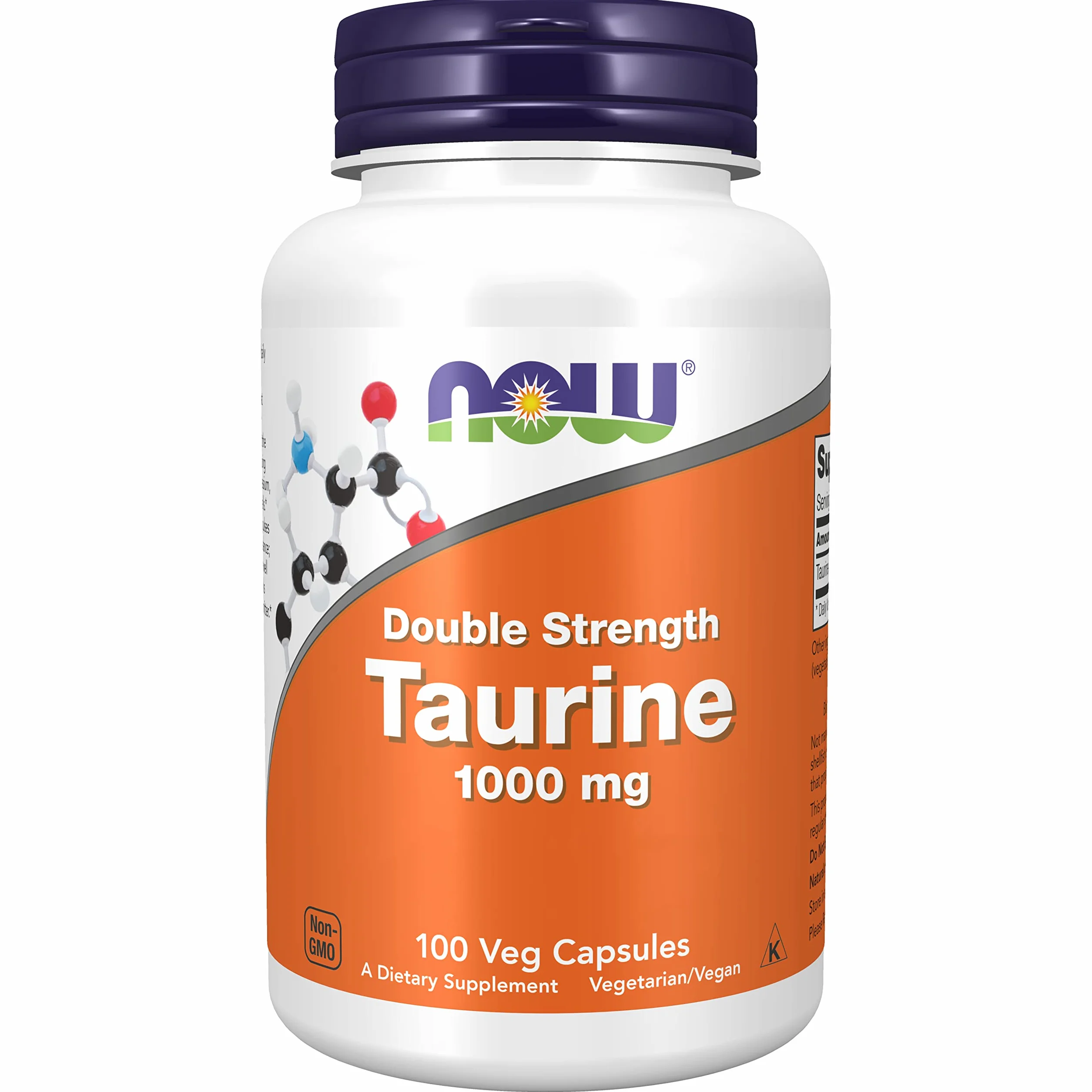 Now Foods Taurine Doppia Forza 1000mg 100 Capsule vegane Aminoacido