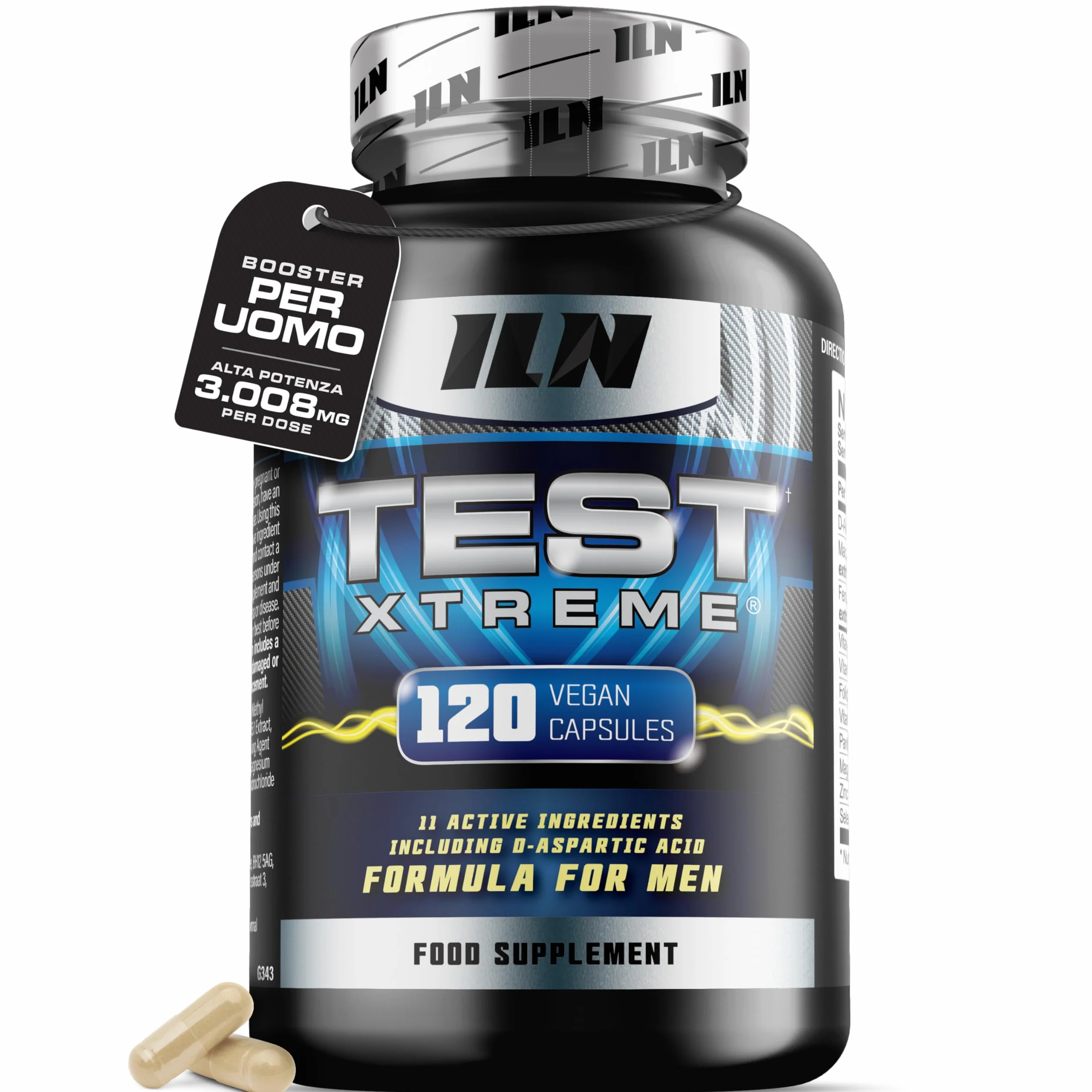 Test Xtreme Booster per Uomo – Integratore Uomo Avanzata con Acido D-Aspatico, Zinco e Magnesio – 120 Capsule Vegane