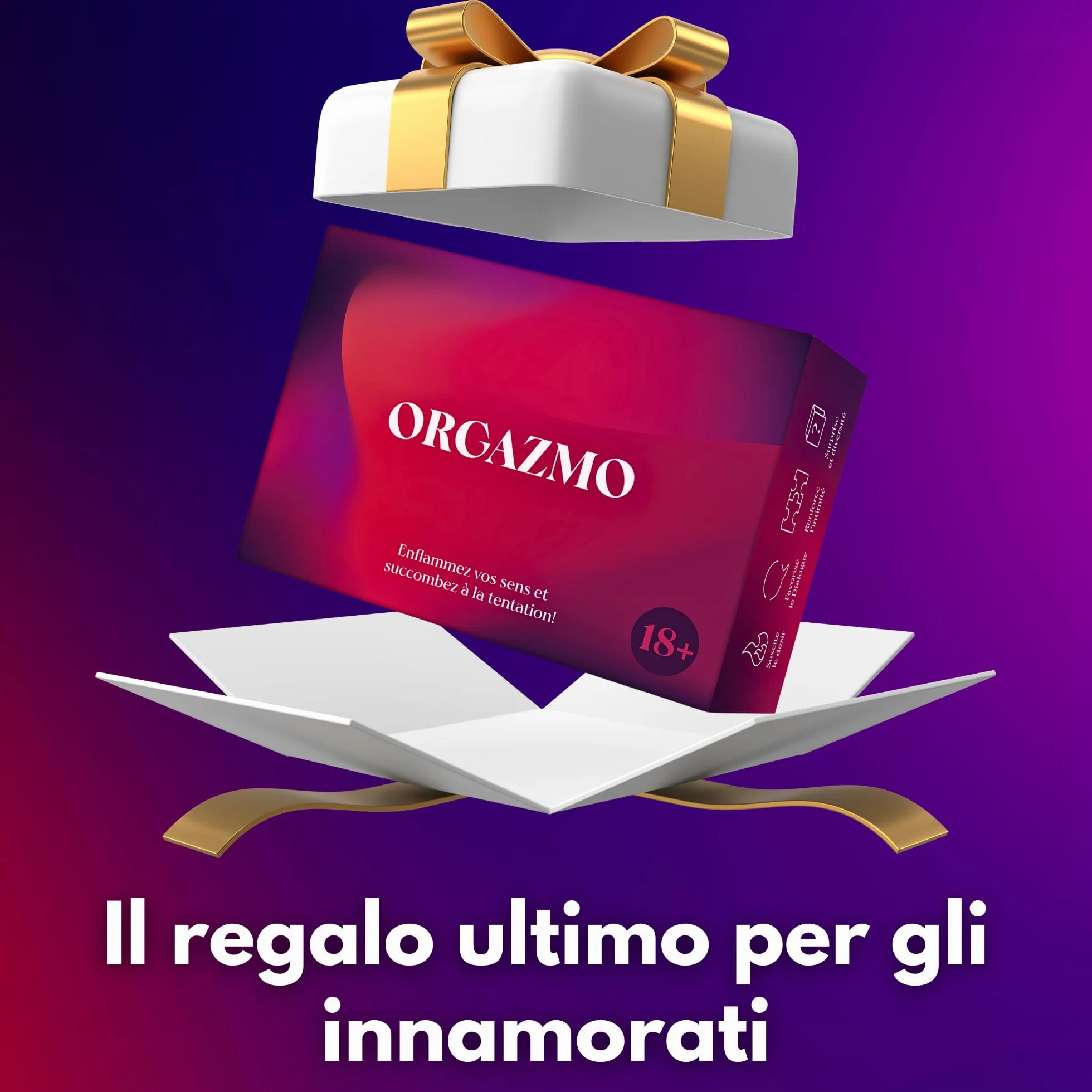 Oh Happy Games - Orgazmo - Gioco di Carte per Coppie - 200 Carte, 4 Livelli di Sensualita - Gioco da Tavolo Adulti - Regalo di Coppia Originale - Intimita, Connessione e Divertimento