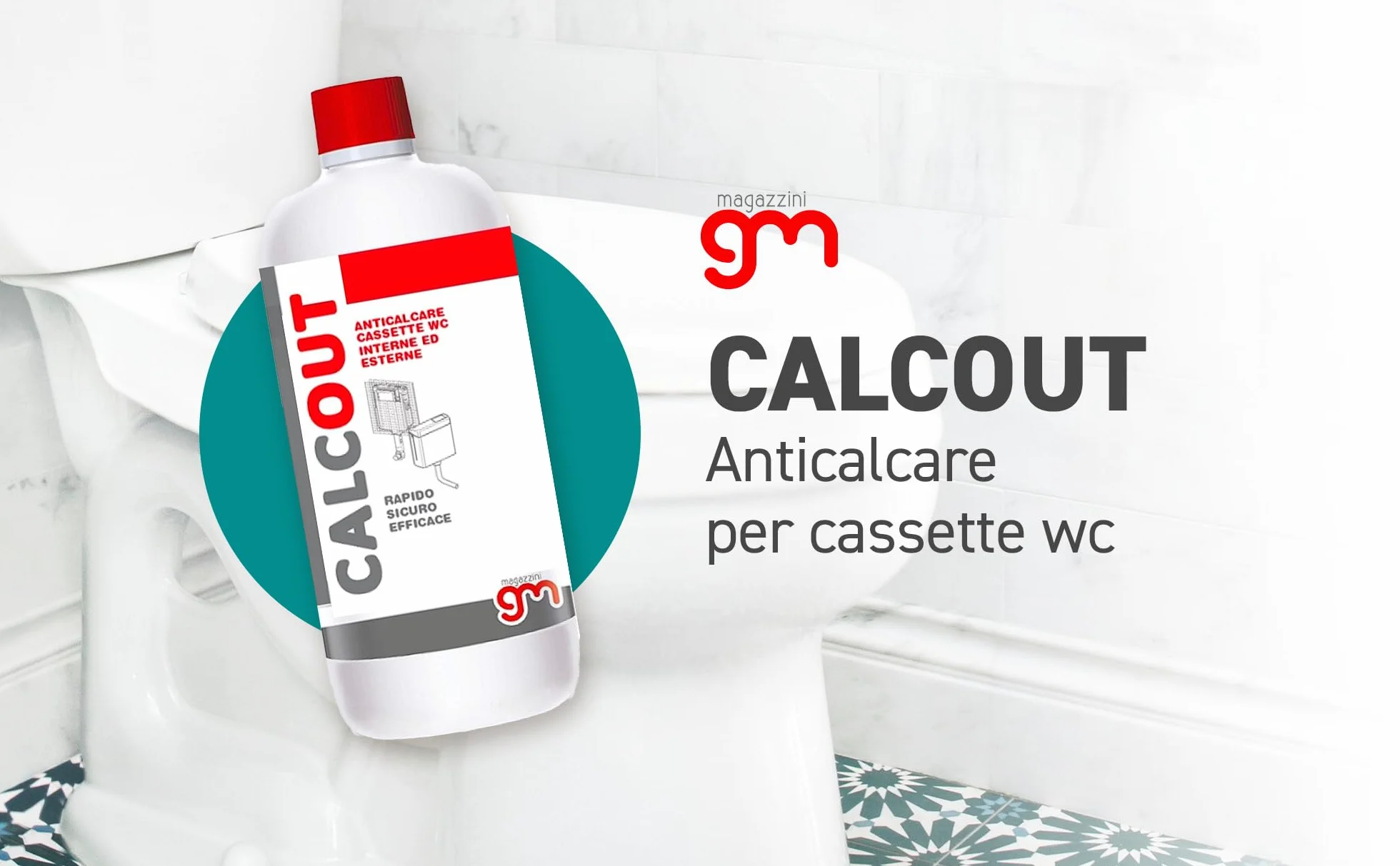 Disincrostante Anticalcare CalcOut per Cassetta WC, Effetto Rapido, Sicuro per Plastiche e Gomme, 1L
