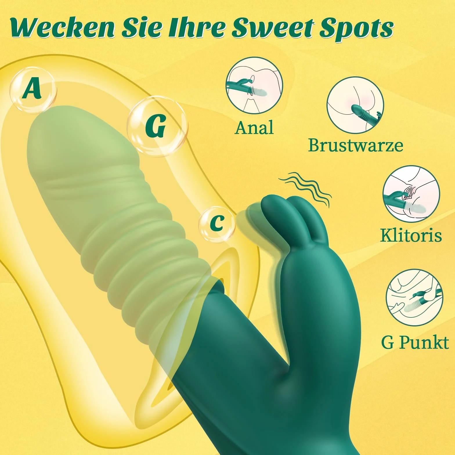 Vibrazione per le donne vibratore di spinta, Dildo Sex Toys per le donne Giocattoli del sesso di coppia Set di vibratori per le donne Clitoride Solo, G Spot Rabbit Vibratore