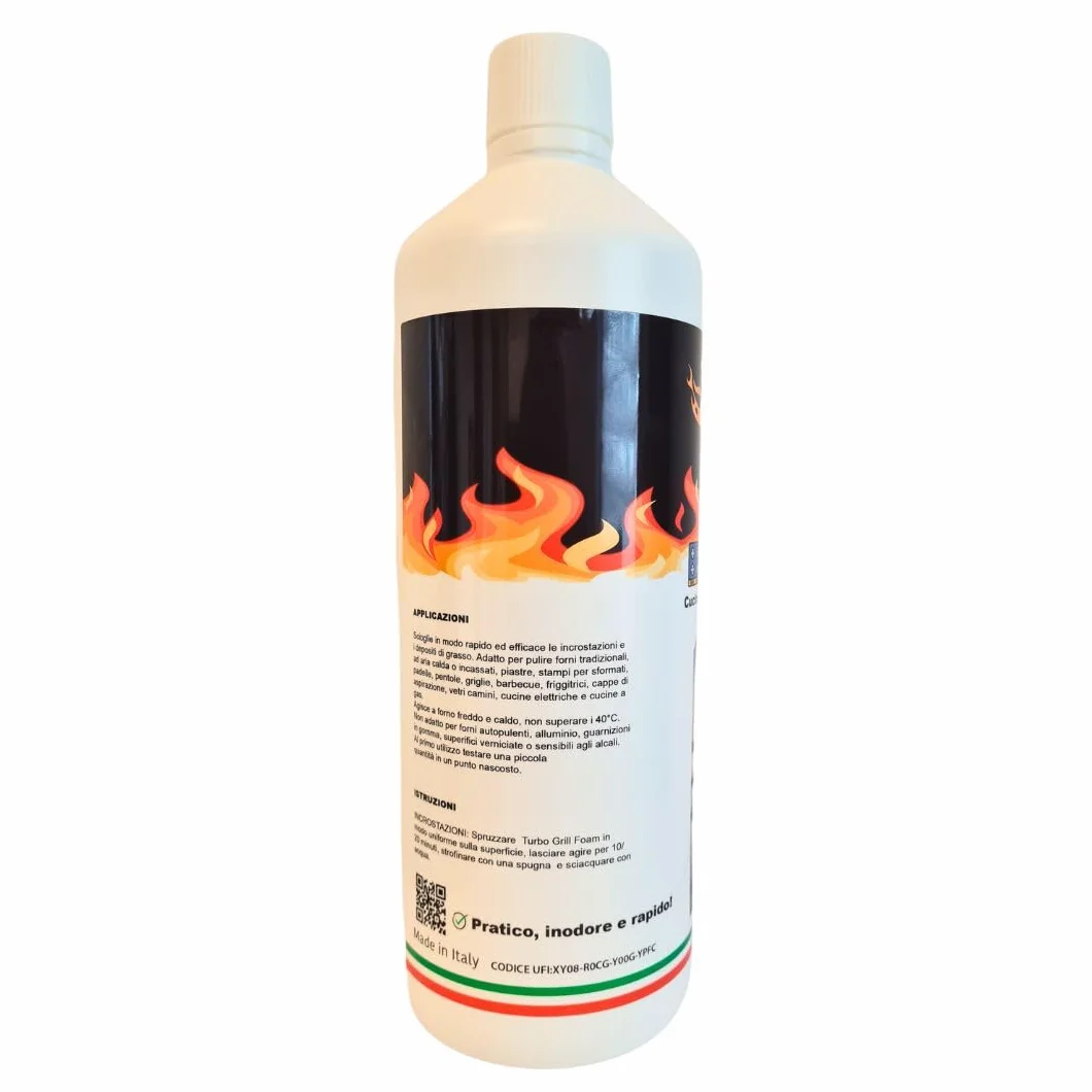 Turbo Grill, Sgrassatore Universale per Griglie, Forni e Piani Cucina, 1 Litro