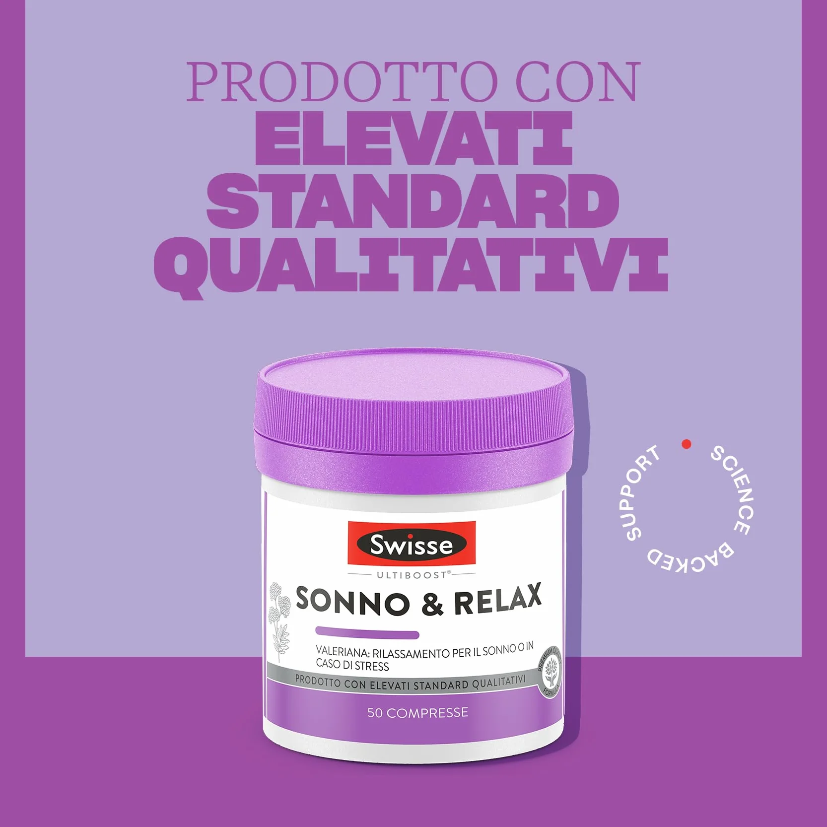 SWISSE Ultiboost Sonno & Relax Pastiglie Dormire Valeriana Liquirizia Luppolo Magnesio 50 Compresse Made in Italy