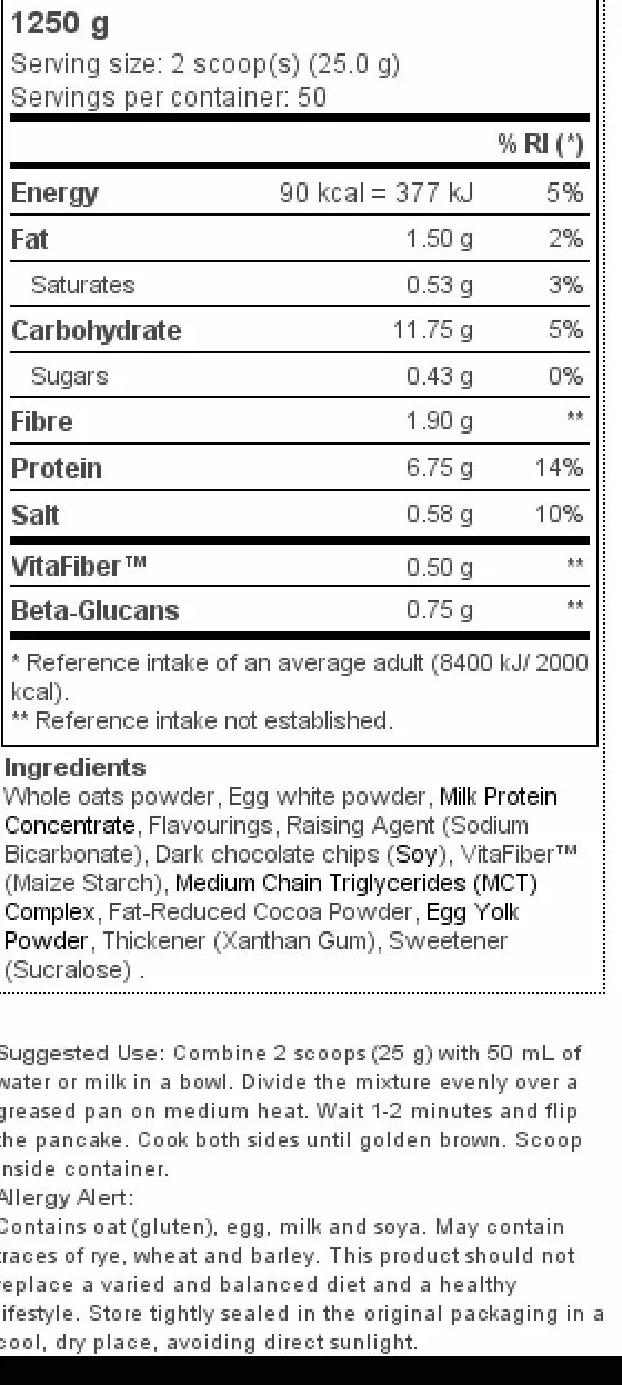 Prozis Pancake 1250 g, Gocce di Cioccolato