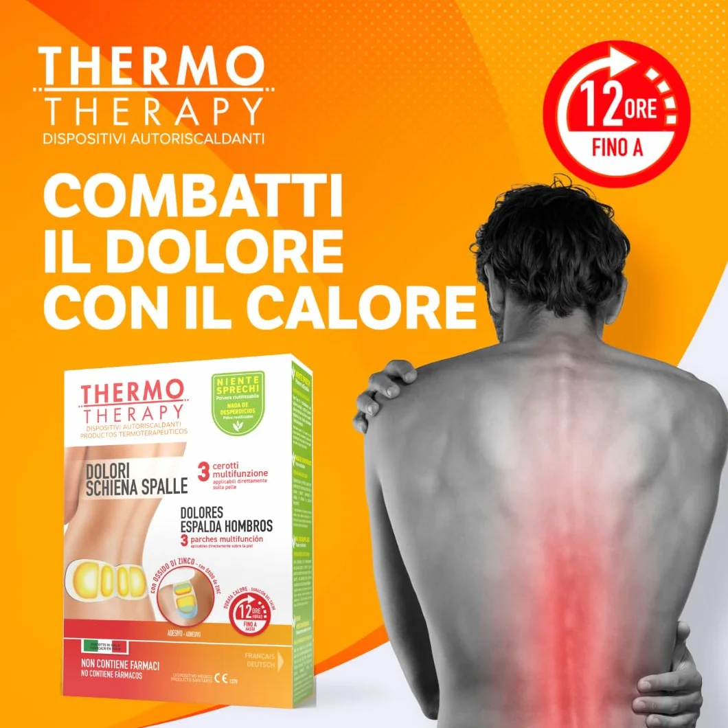 Thermo Therapy Cerotti Multifunzione Autoriscaldanti Dolore Schiena Spalle, Confezione 3 Pezzi