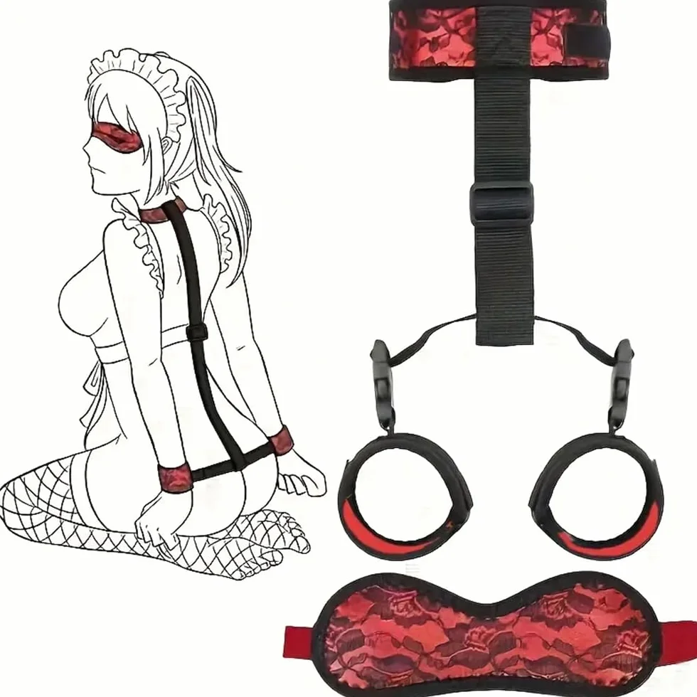 HAZURE Rêštráints Accessorio per Coppia da Donna Giocattolo Regolabile Sexy in Pelle, Rosso