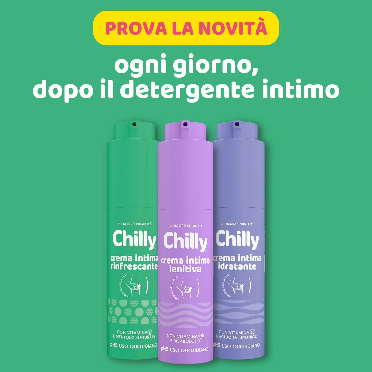 Chilly Crema Intima Rinfrescante con Vitamina E e Mentolo Naturale pH 5 50 ml