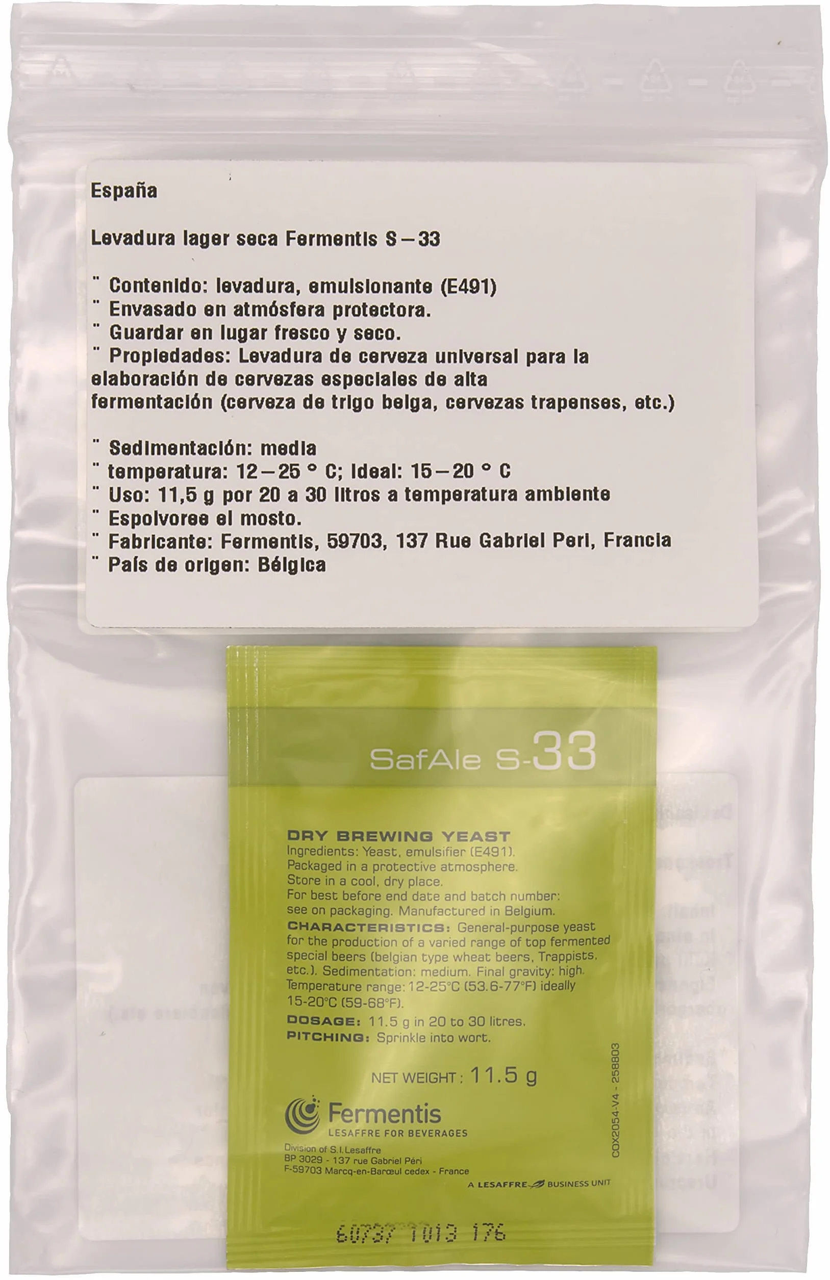 Fermentis lievito di birra US-05 W 34/70 S-33 S-23 alta fermentazione bassa fermentazione