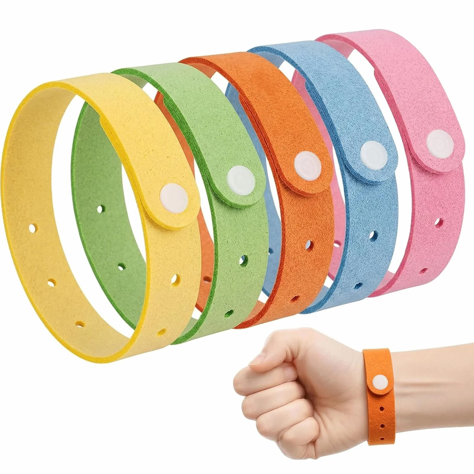 Braccialetti Antizanzare 5 Pezzi, Senza Deet, Sicuro Non Tossico, per Adulti e Bambini