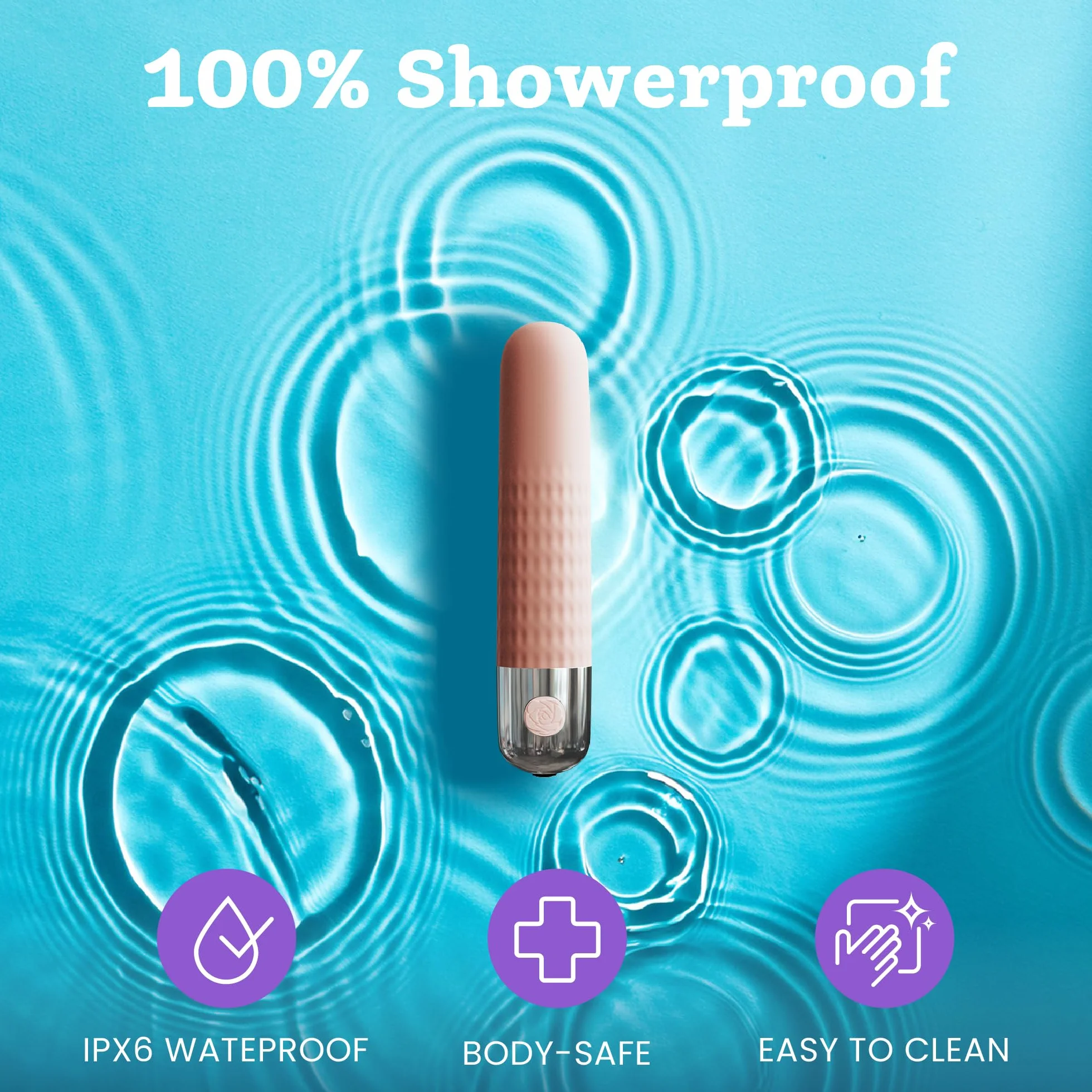 Mini vibratore bullet di Oliver James – Ricaricabile, impermeabile, 10 modalità di piacere, silicone sicuro, sex toy discreto per donne, 9,6 × 1,8 cm, (rosa pastello)