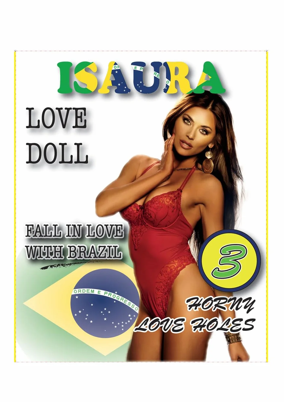 ISAURA LOVE DOLL BAMBOLA GONFIABILE MULATTA BRASILIANA GRANDEZZA REALE 3 FORI