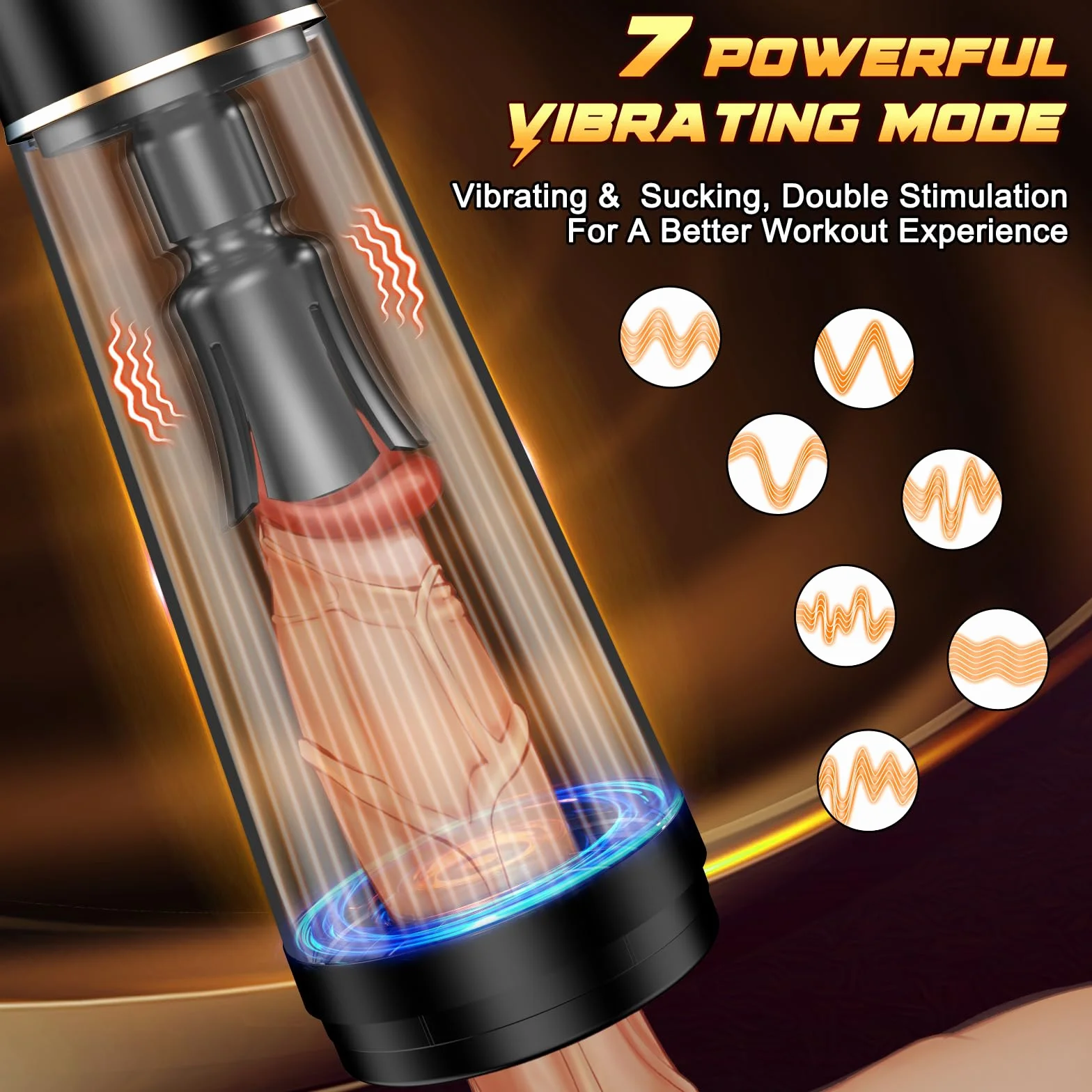 Pompa Pene Masturbatore per Uomo - Maschile Vibratore Sex Toys, Adulti Elettrico Giochi Erotici Ingranditore con 10 Modalità Diverse, Vuoto Pompe Aspiranti & Cock Ring Per gli Uomini che si Masturbano