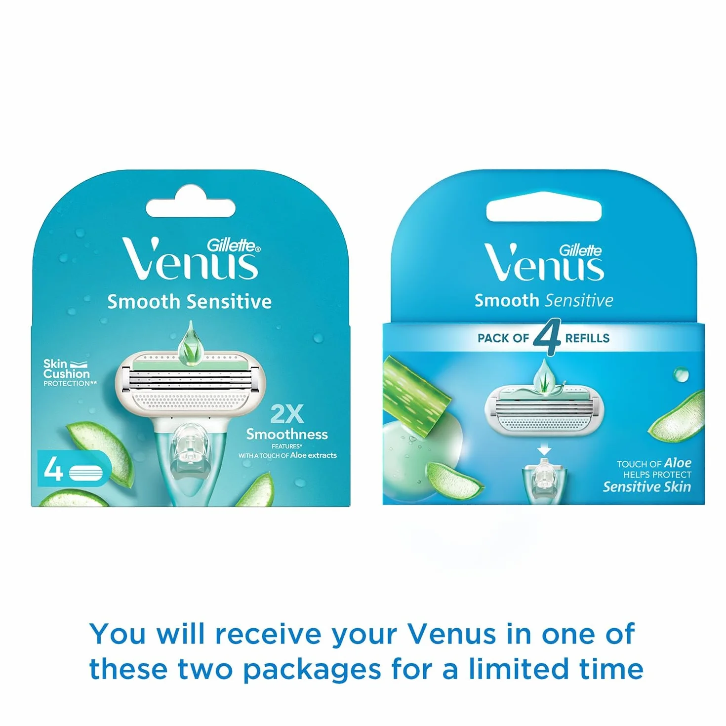 Gillette Venus Smooth - Lame per rasoio da donna, 4 ricambio
