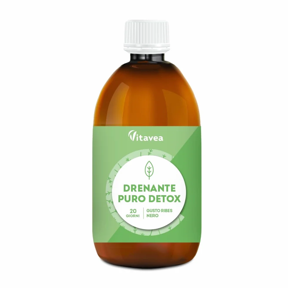 Vitavea Drenante Detox Forte Diuretico 500 ml con Tarassaco e Bardana - Controllo Peso 8 Piante Naturali
