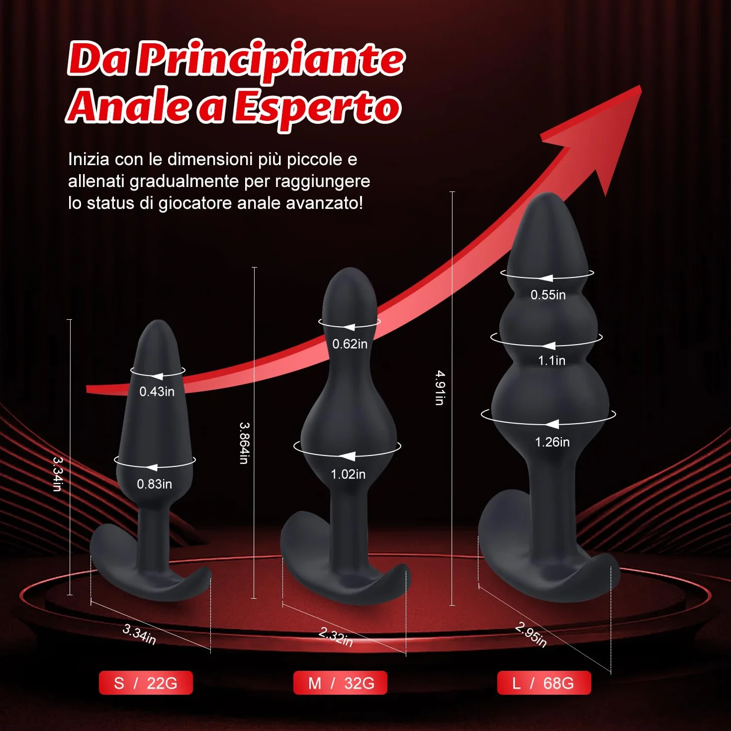 3PCS Plug Analesex Kit Sex Toys Sessuali per Donna Uomini Plug Anale-dilatatore Donna Uomo Dildo Anale Plug Butt Plug Anali Silicone Giocattoli Sexytoysys Donne Uomo Coppia Dilatatori Anali SexToy