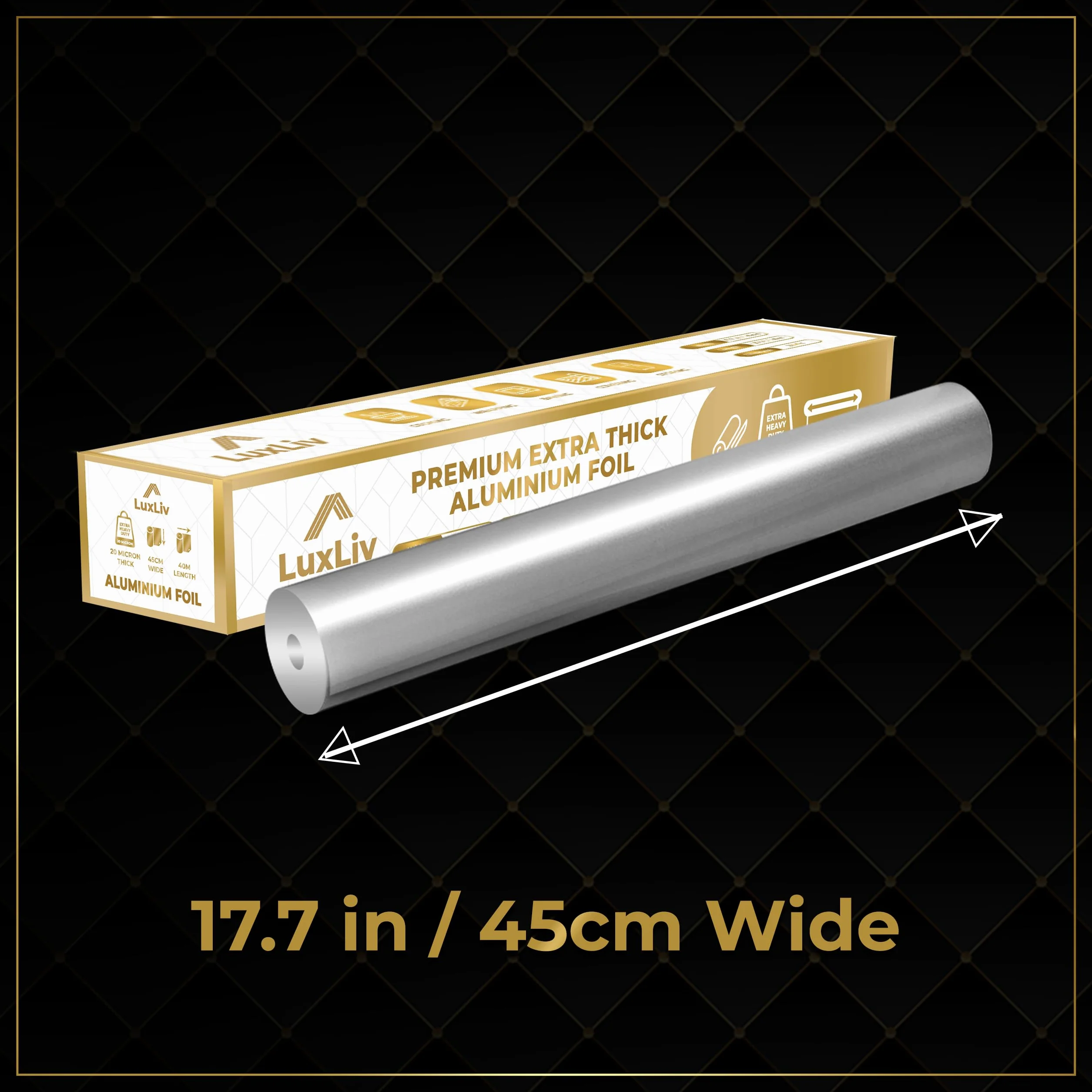 Rotolo Alluminio 45,7 cm x 40 m 5 Micron Spessore 17,9 mq Grado Commerciale Extra Spesso