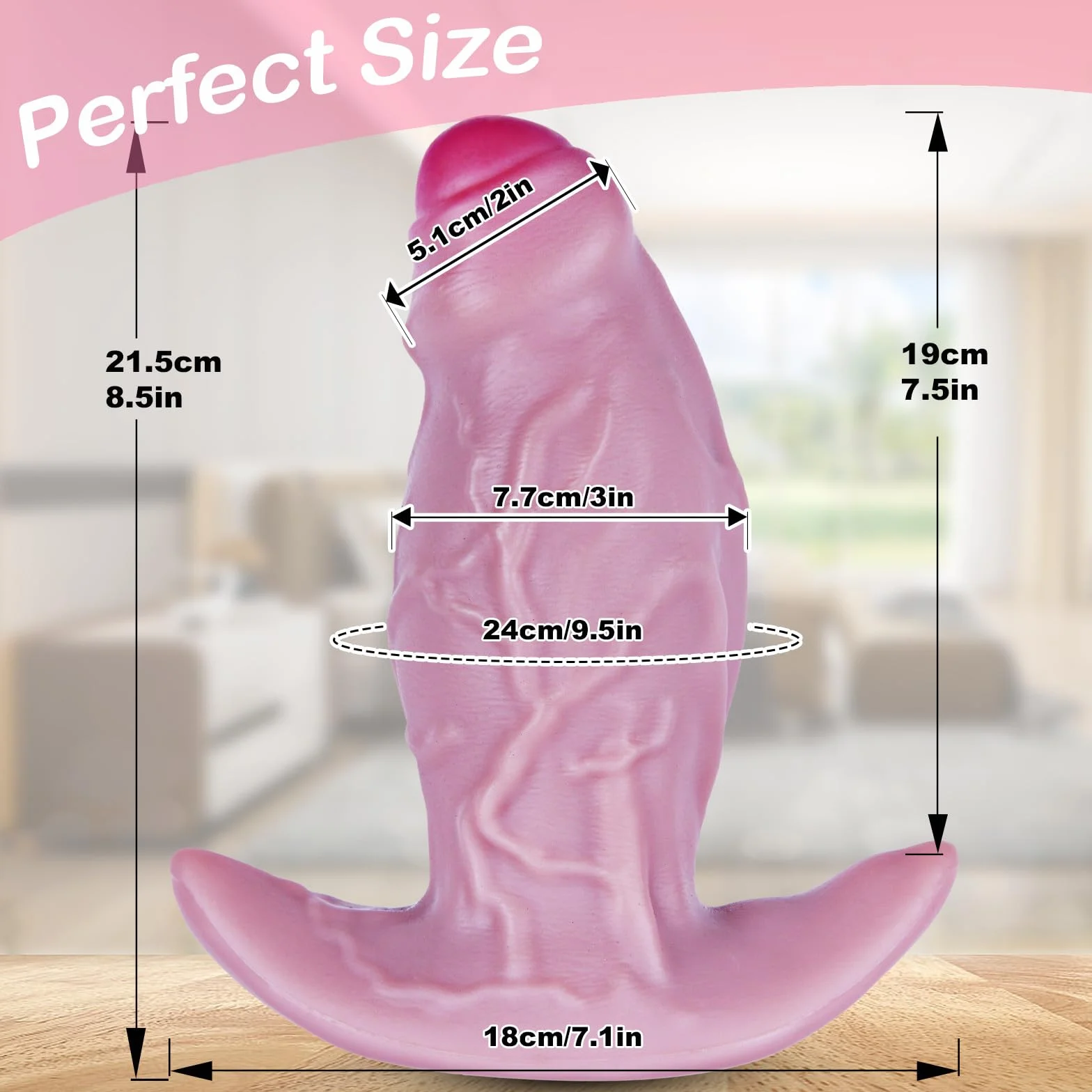 Plug anale gigante con diametro di 7,7 cm, stimolazione G-spot anale, plug anale gigante in silicone realistico da 21,5 cm con prepuzio intatto, plug anale extra grande progettato per utenti avanzati
