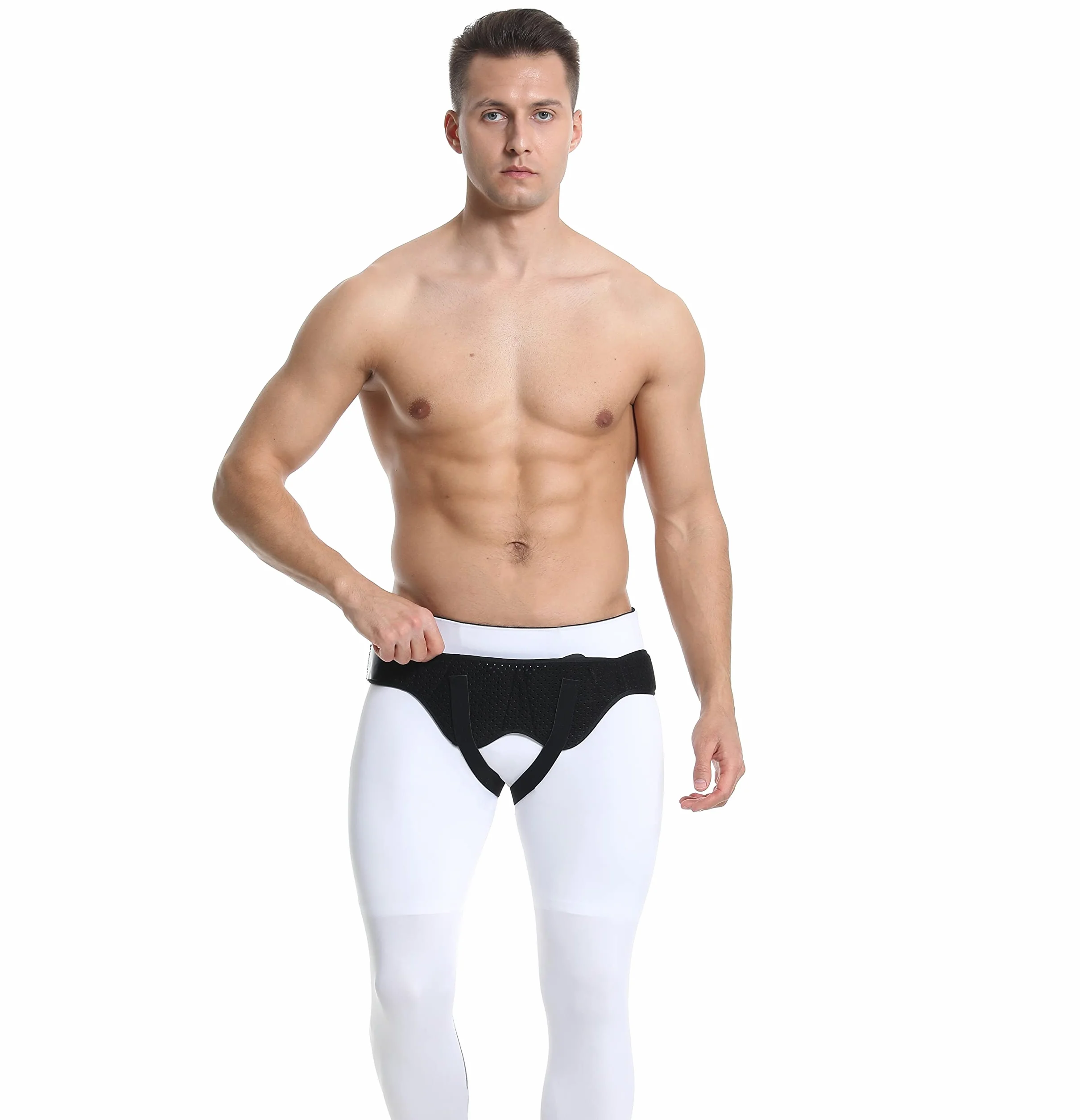 Cintura per ernia inguinale - uomo. Mutande per ernia inguinale uomo. Slip ernia inguinale - fascia ernia inguinale: regolabile. Cinto ernia inguinale: 2 cuscinetti di compressione.(M)