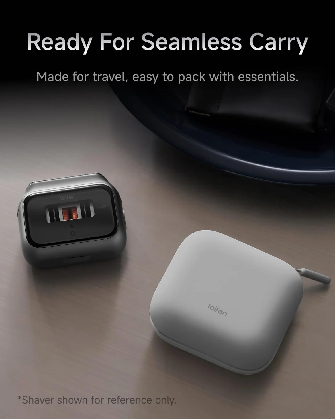 Laifen Custodia Da Viaggio per P3 Pro Rasoio Elettrico Interno Morbido Antiurto Texture Pelle Amichevole Design Leggero e Portatile, Ideale per Viaggi Professionali, Bianco (Grigio)
