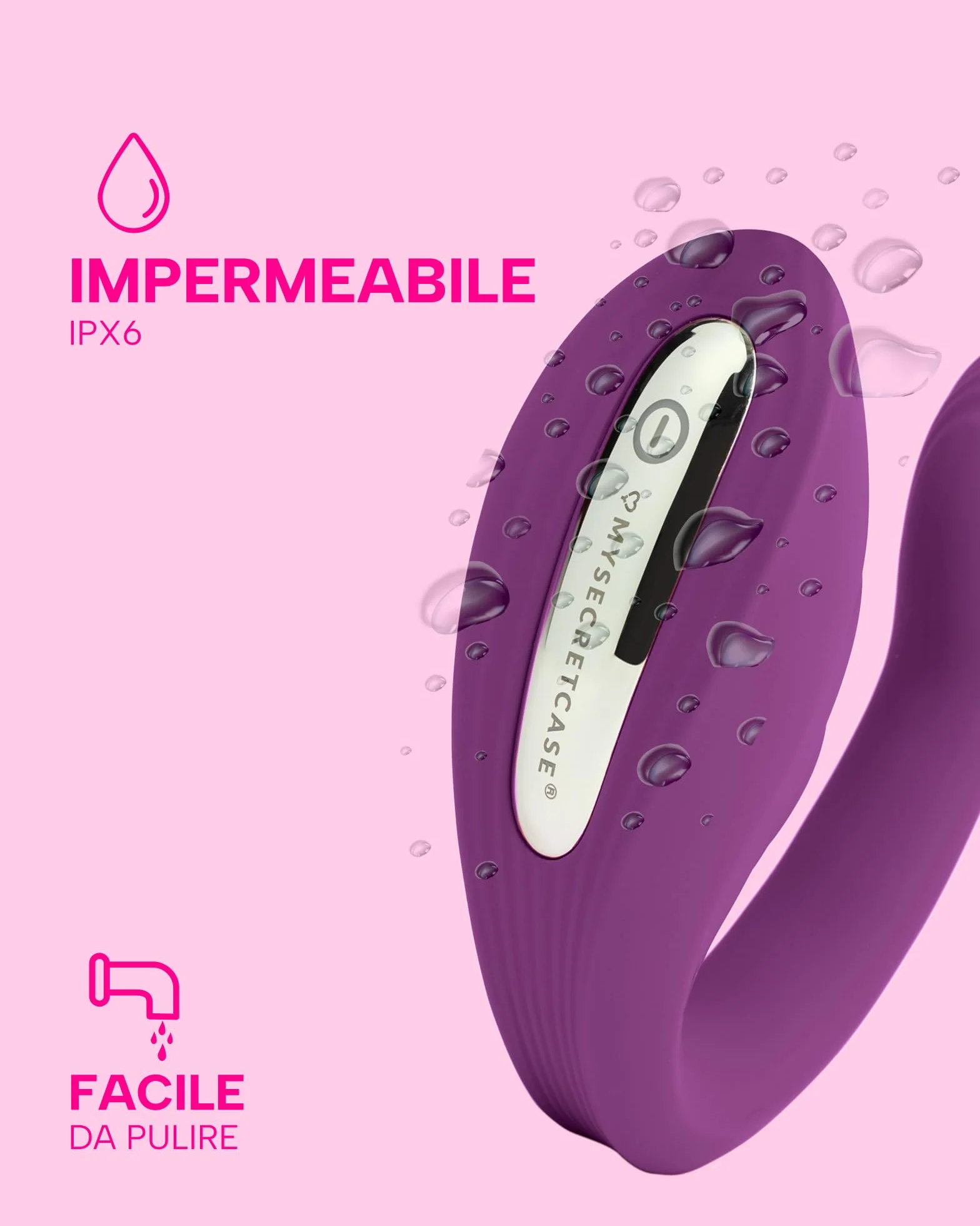 MySecretCase Vibratore per Donna Telecomando a Distanza 7 Modalità Vibrazione Stimolatore Clitoride Viola