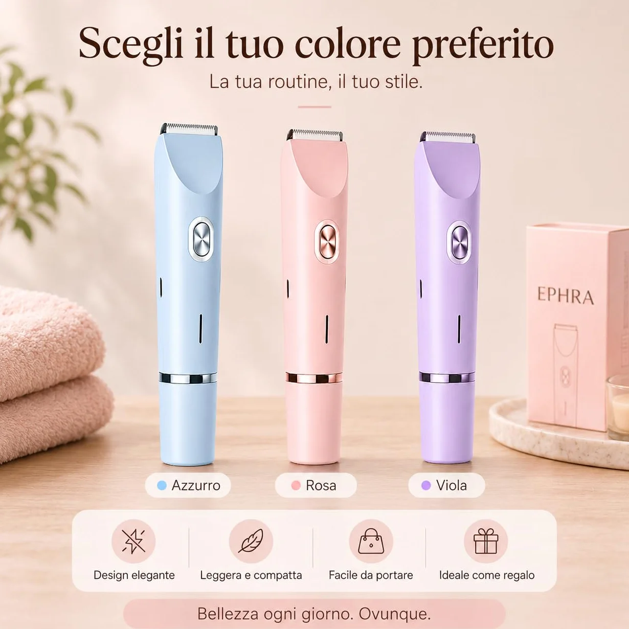 Rasoio Elettrico Donna 2 in 1 IPX7 Impermeabile Depilatore Bikini Doppia Testina