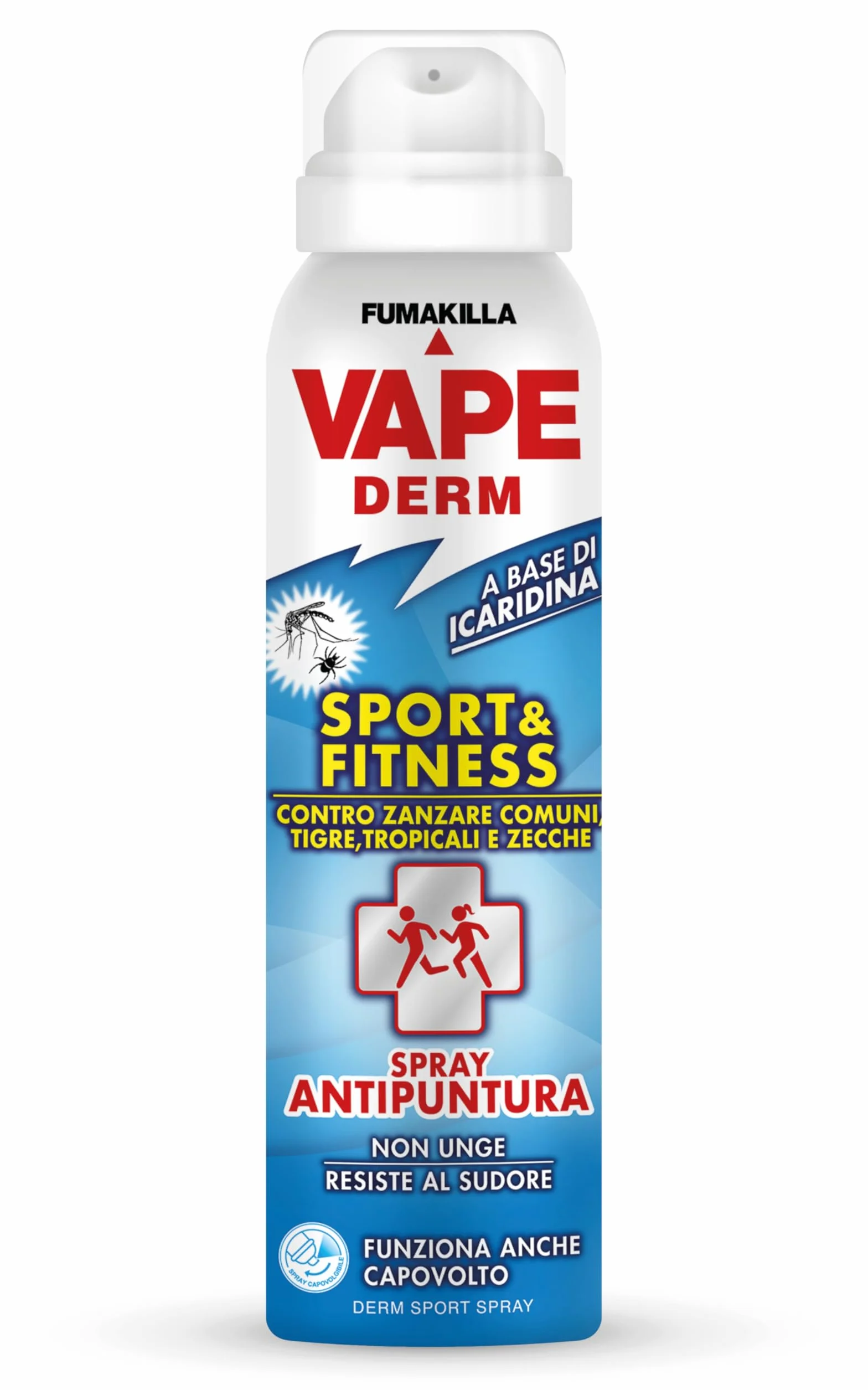Repellente Insetti Naturale Vape Derm Spray Sport & Fitness 100ml Protegge da Zanzara Comune Tigre Anofele Zecche