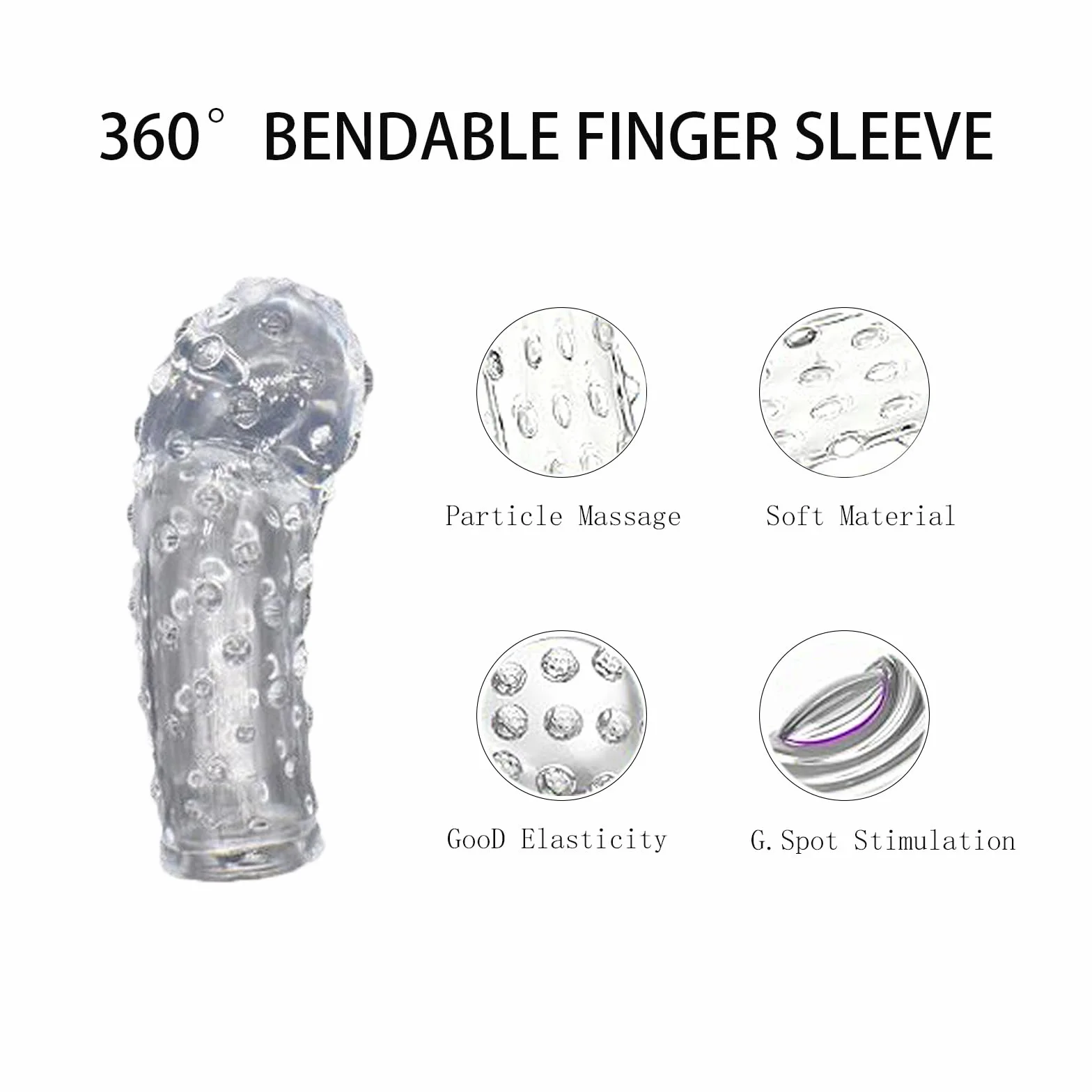 Manicotti per Dita Punto G 4 Pezzi, Manicotti per Massaggio alle Dita Giocattoli Sessuali, Copertura per Dita Impermeabile Sex Toys per Coppie, Trasparente