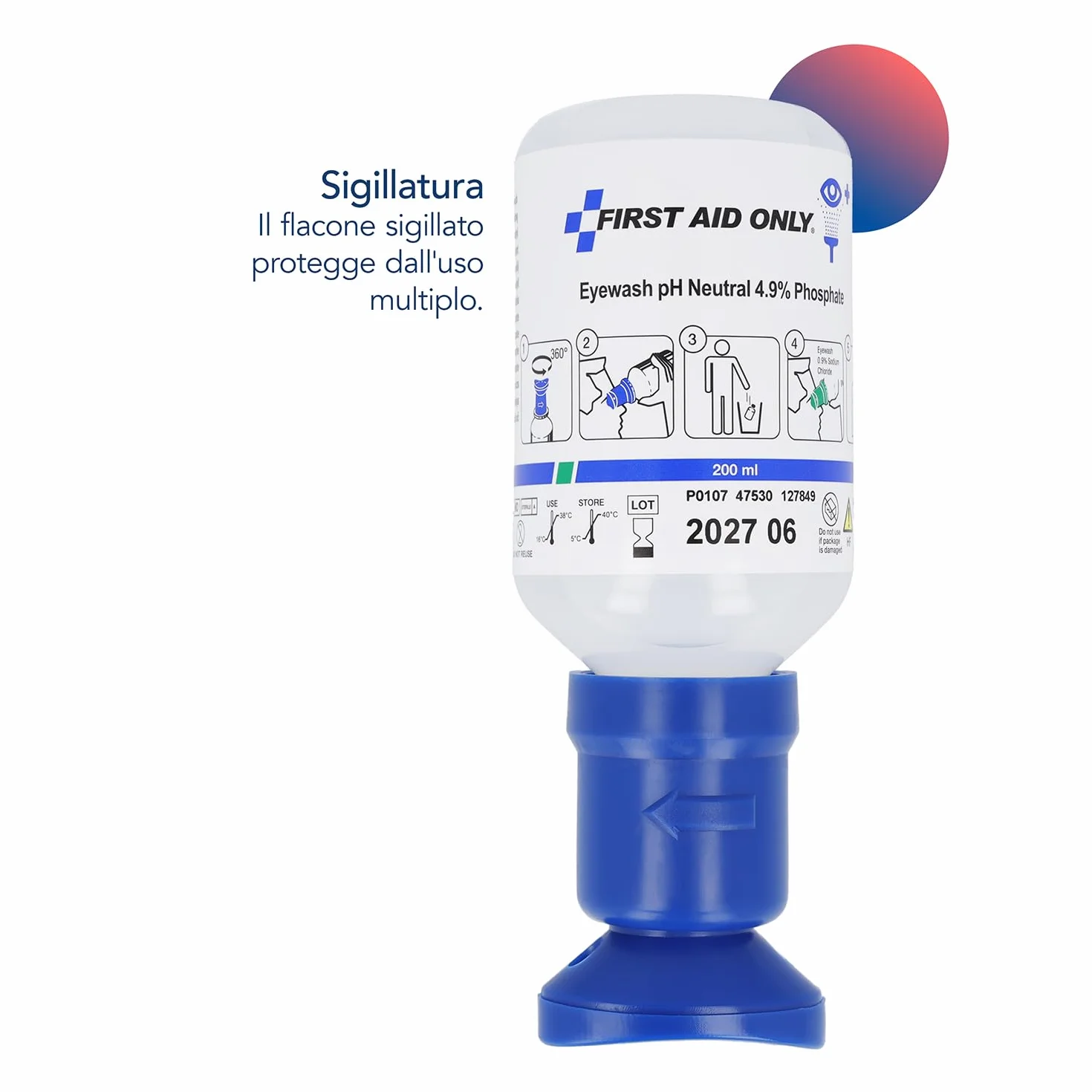 Flacone per lavaggio oculare neutralizzante First Aid Only, al pH neutro, 200 ml