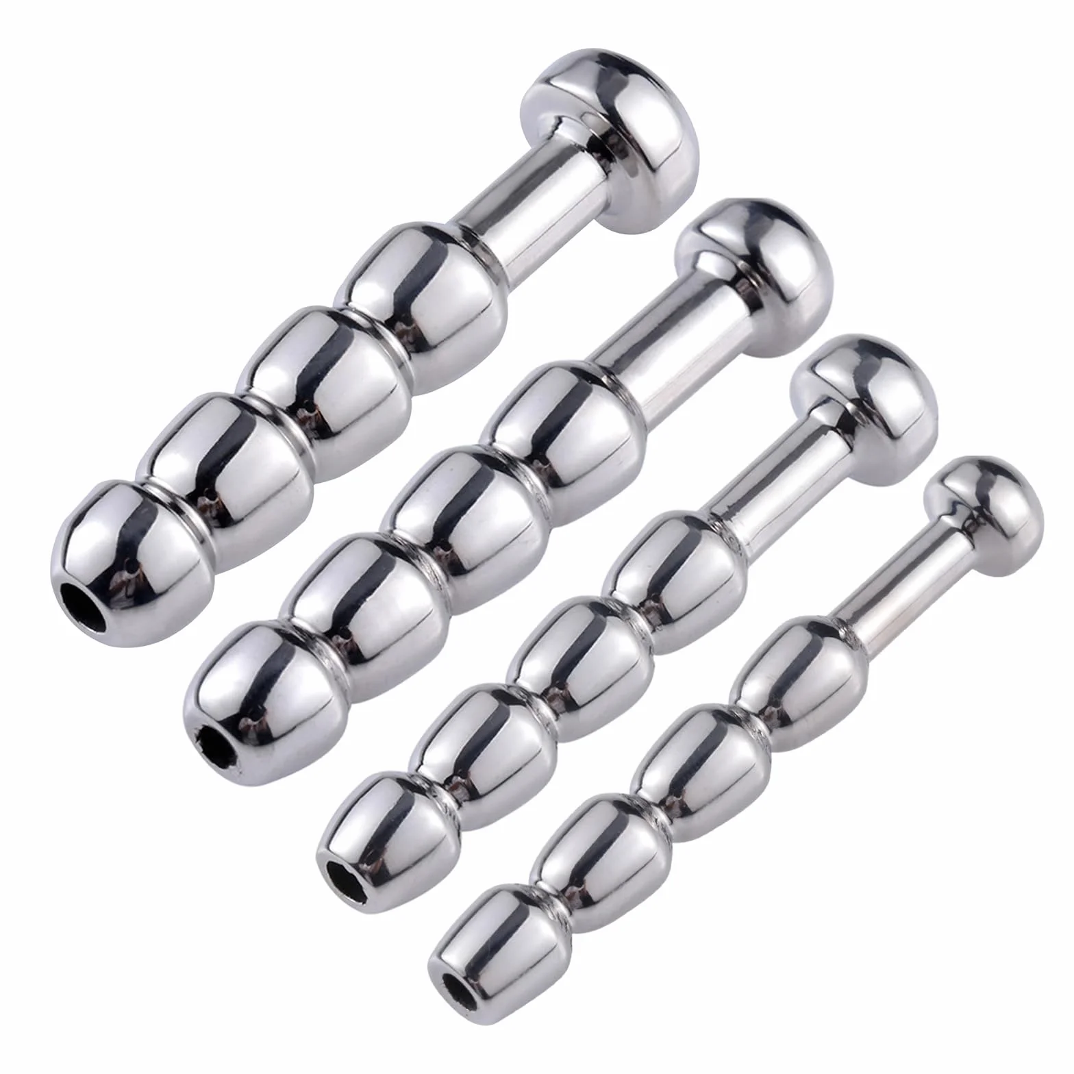 Set di Dilatatori Uretrali in Acciaio Inox, Pene Plug Perle per Massaggio Uretrale, Sonde Uretrali per Uomini (8mm-11mm)