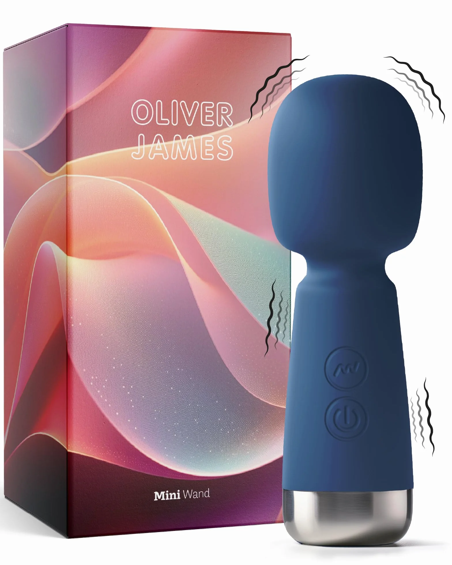 Mini vibratore di Oliver James – Wand vibratore ricaricabile in silicone con 5 velocità e 5 modalità, sex toy discreto per donne, 12,5 cm × 4,3 cm (Zaffiro di mezzanotte)