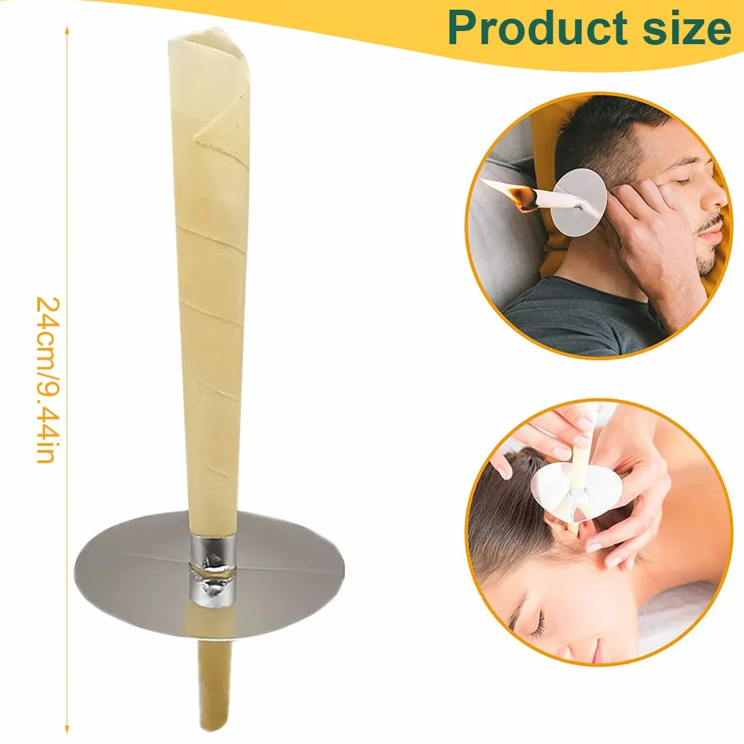 EBHO Candele Orecchie Cerume,Kit per Candele per Rimozione del Cerume,Togli Cerume Orecchie,Candele per Orecchie da 10 Pezzi con 5 Dischi Protettivi