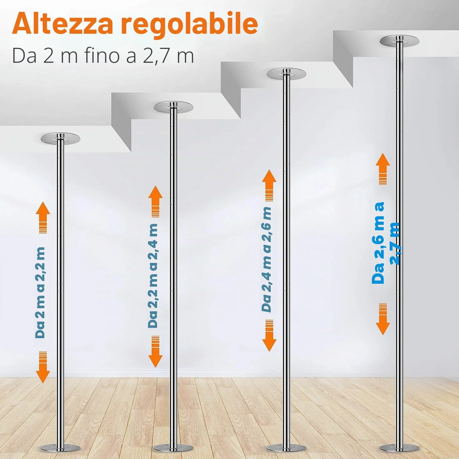 SereneLife Spinning Dance Pole - Portable & Removable Stripper Fitness Pole, Adjustable & Smooth Connection