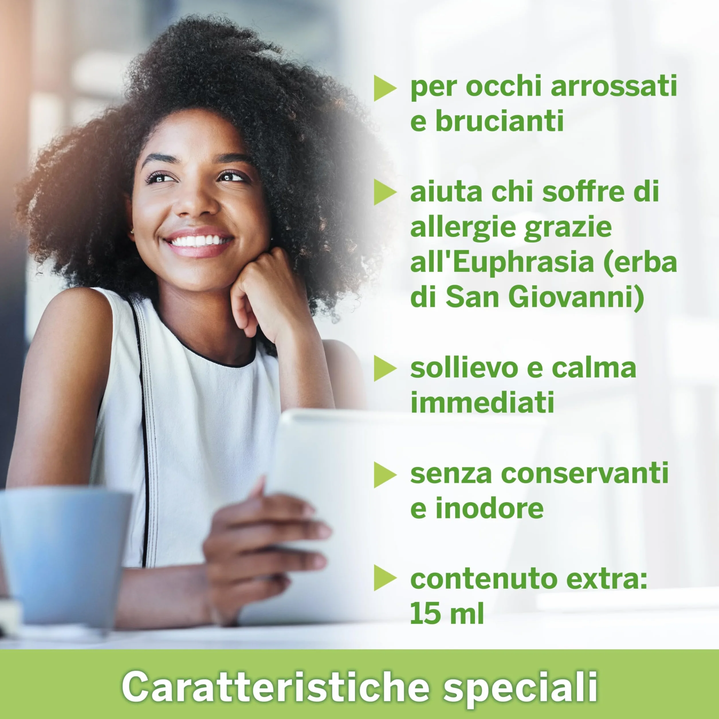 Ocuvers Lipostamin Spray Oculare con Eufrasia 15 ml - Occhi Arrossati, Senza Conservanti, Antiallergico