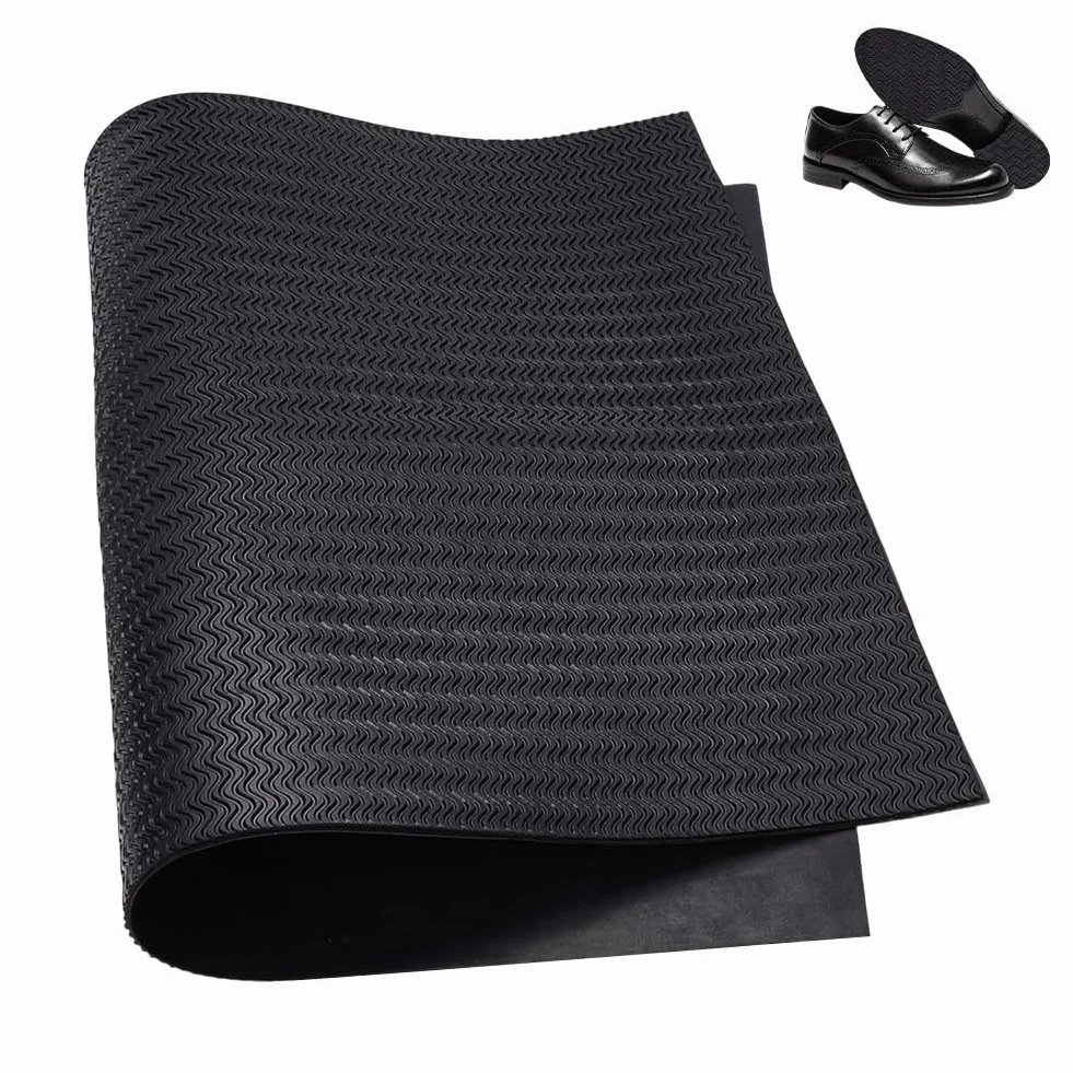 NBEADS Riparazione Suola In Gomma Antiscivolo 3.5mm Nero 56x38cm