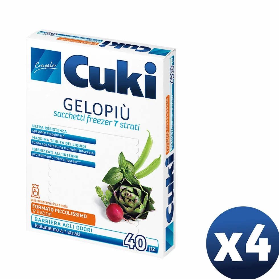 Cuki Gelopiù Sacchetti Freezer 7 Strati 17 x 22 cm 0,7 L 160 Pezzi