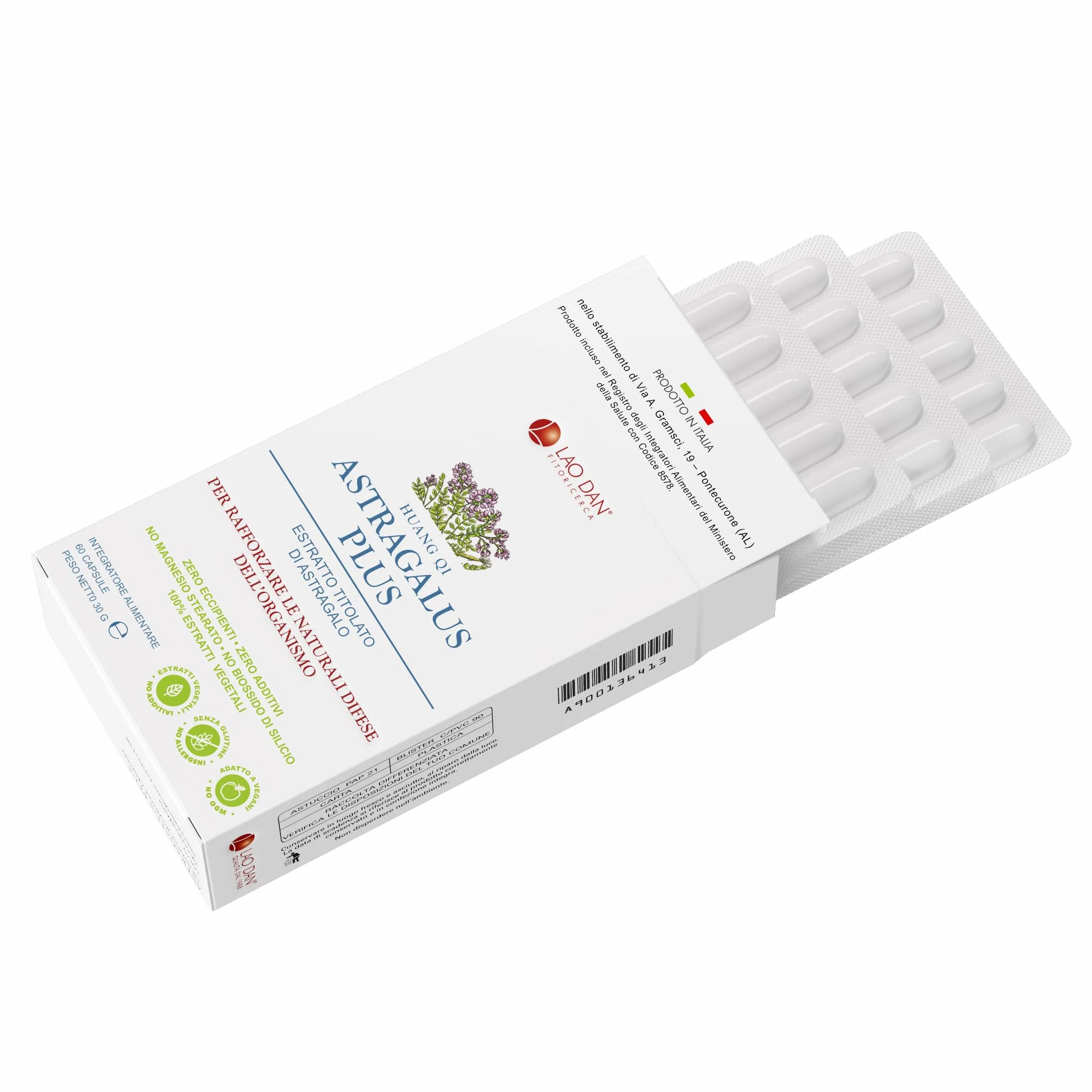 ASTRAGALUS PLUS Fitoricerca Lao Dan® Astragalo Integratore Difese Immunitarie 70% Polisaccaridi Estratto Premium Naturale Made in Italy