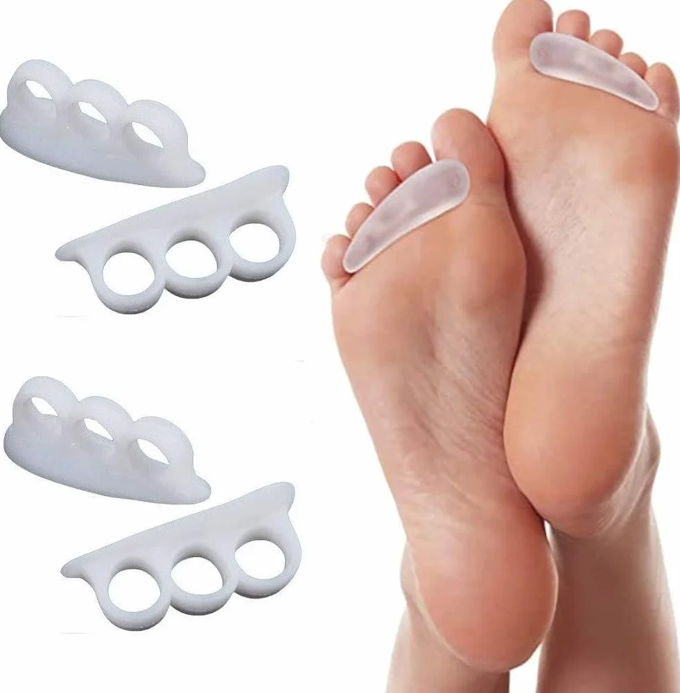 Separatori dita dei piedi in gel in silicone per sollievo dal dolore dita a martello, 4 pz