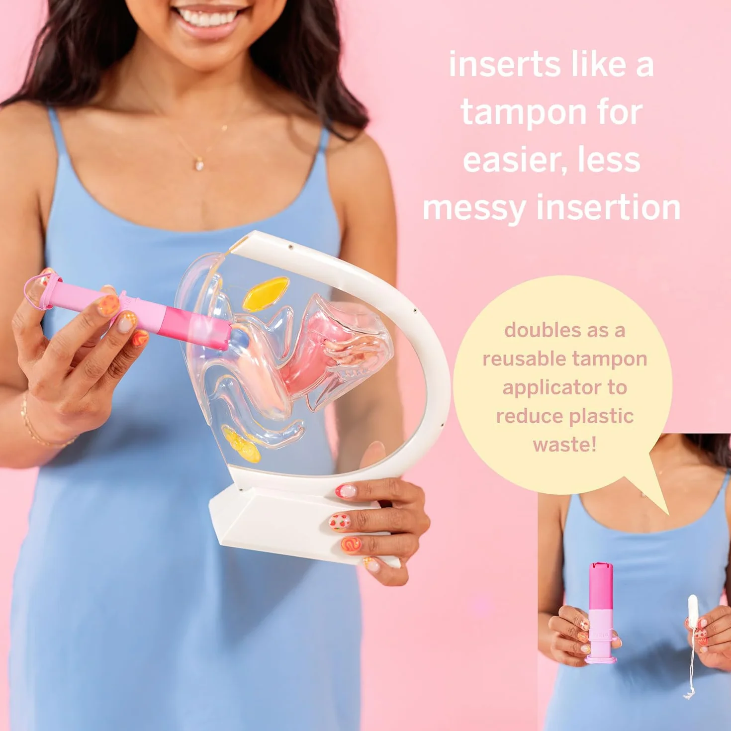 Pixie Kit 2 Dischi Mestruali con Applicatore – Silicone Grado Medico 100% Senza Metalli/Tossine – Inserimento e Rimozione Tipo Tampone – Capacità 5 e 7 Tamponi