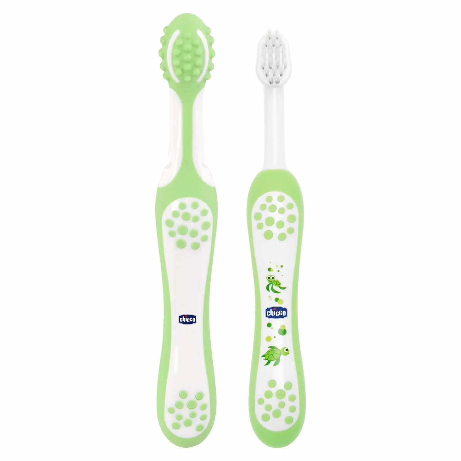 Chicco Set Impariamo Insieme, Con Spazzolino Massaggiatore e Spazzolino Da Denti, Per Aiutare i Bambini Con L'Igiene Orale, Oral Care, Verde, 4 Mesi+