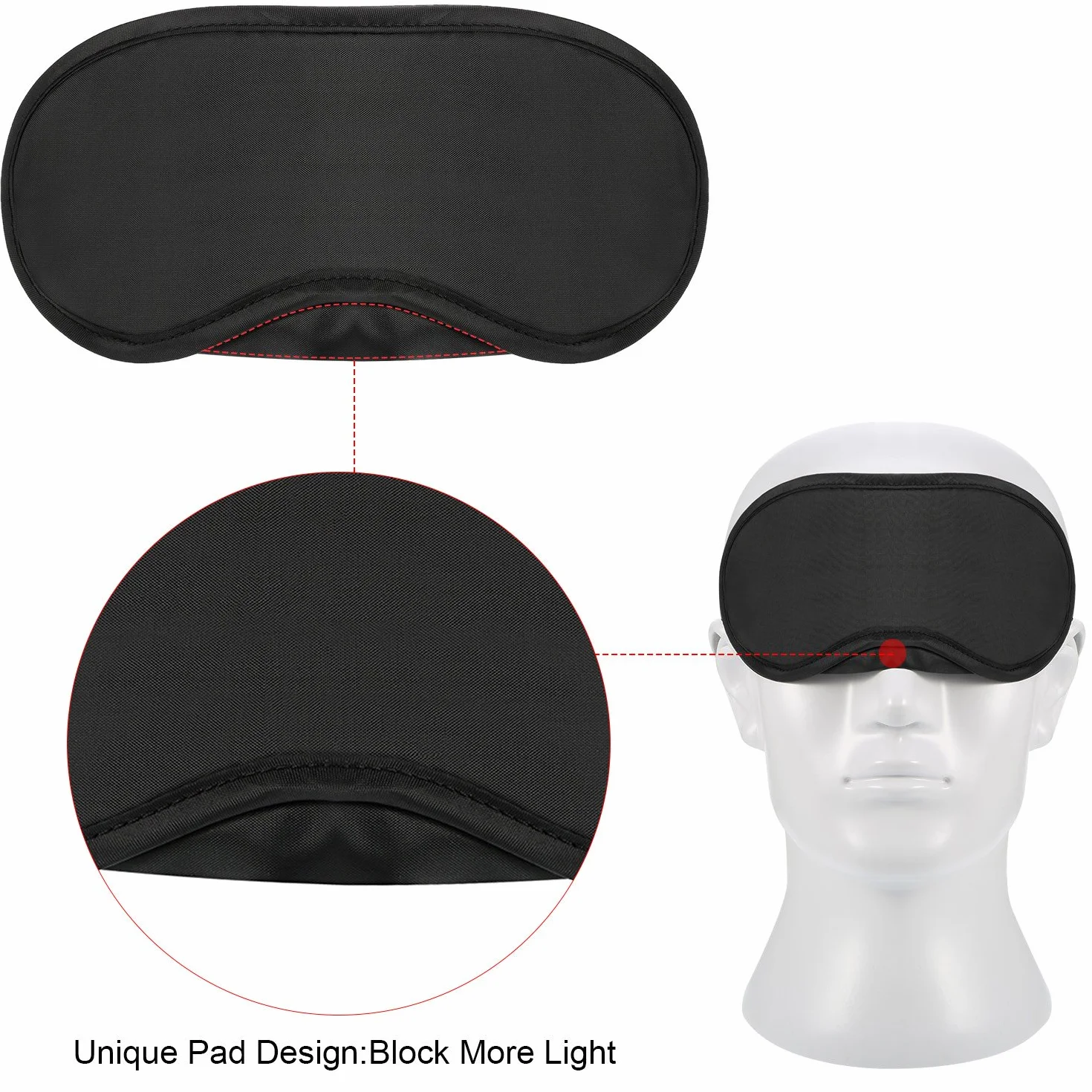 20 Pezzi Maschera per Occhi a Benda per Viaggio di Gioco del Sonno con Naso Pad (Nero)