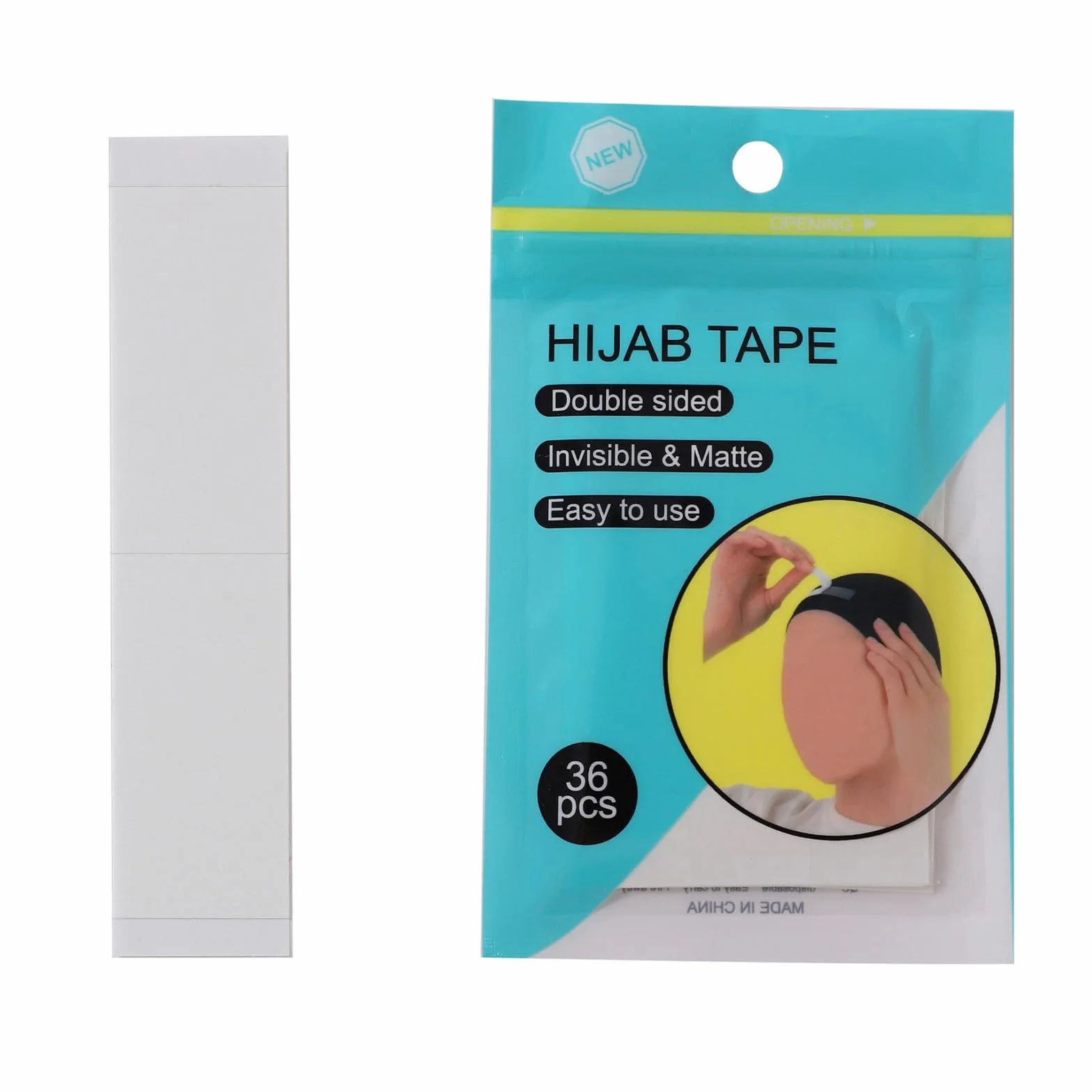 Pacchetto 36pcs Strisce Adesive Anti -Esposizione per Donne Usi Singoli Nastro A Doppio Lato Collare Fisso con Adesivi Antisciplici in Tessuto A Doppio Lato Hijab Hijab