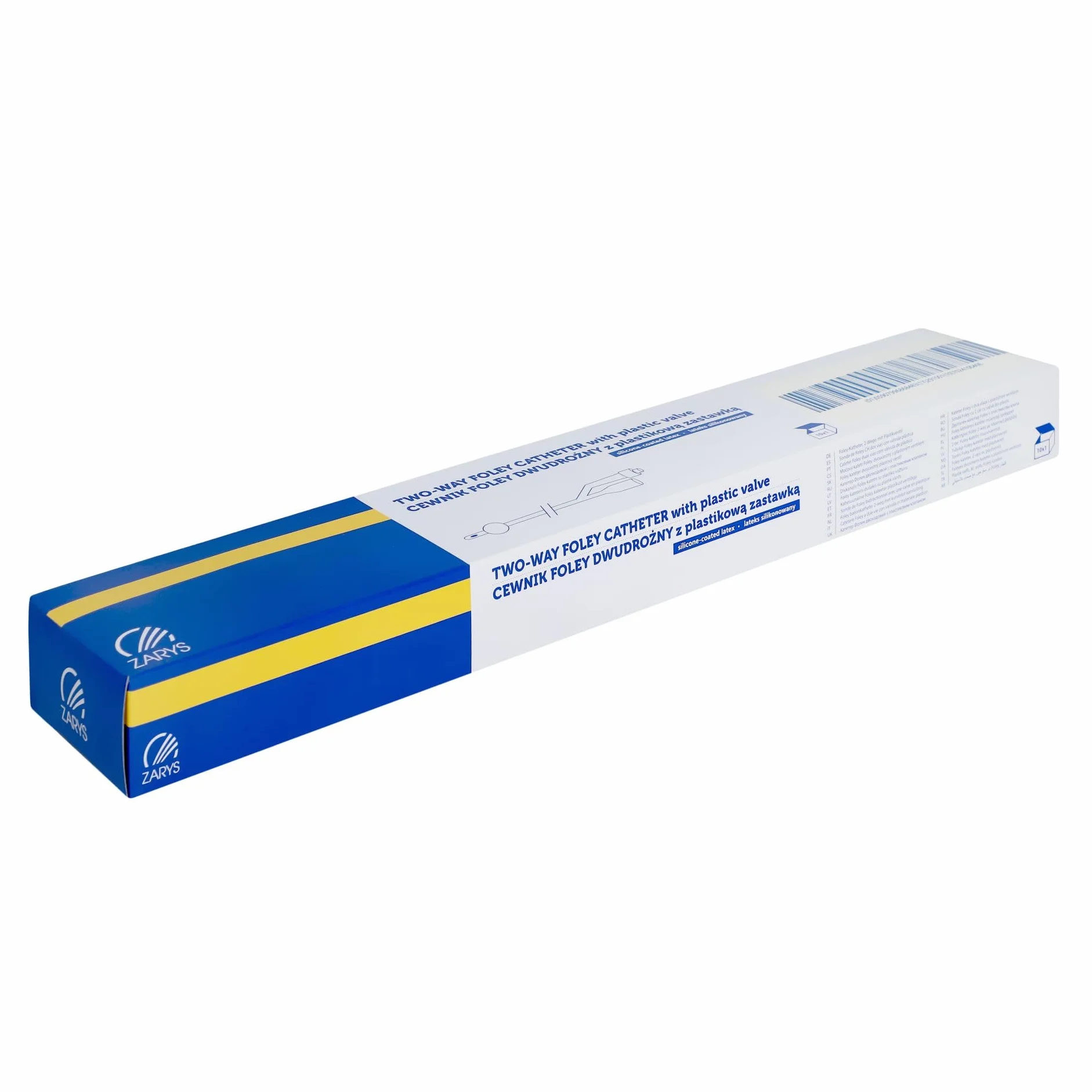 Sonda Foley a due vie con valvola in plastica CH 16 (lattice rivestito in silicone), sterile, senza ftalati, palloncino da 30 a 50 ml