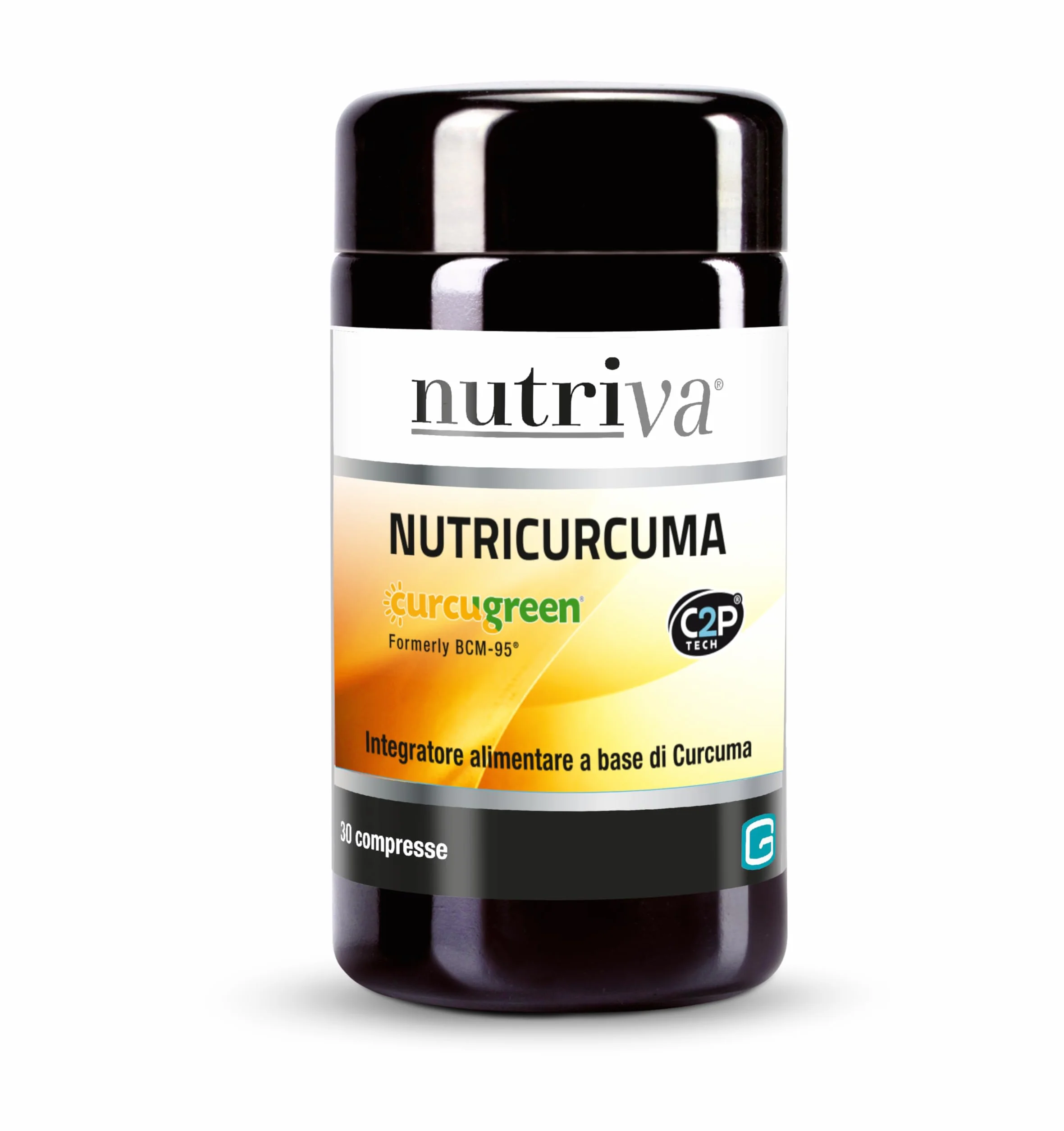 NUTRIVA Nutricurcuma Integratore Alimentare Curcuma Brevettata Curcugreen 475mg Curcuminoidi 30 Compresse Vegani