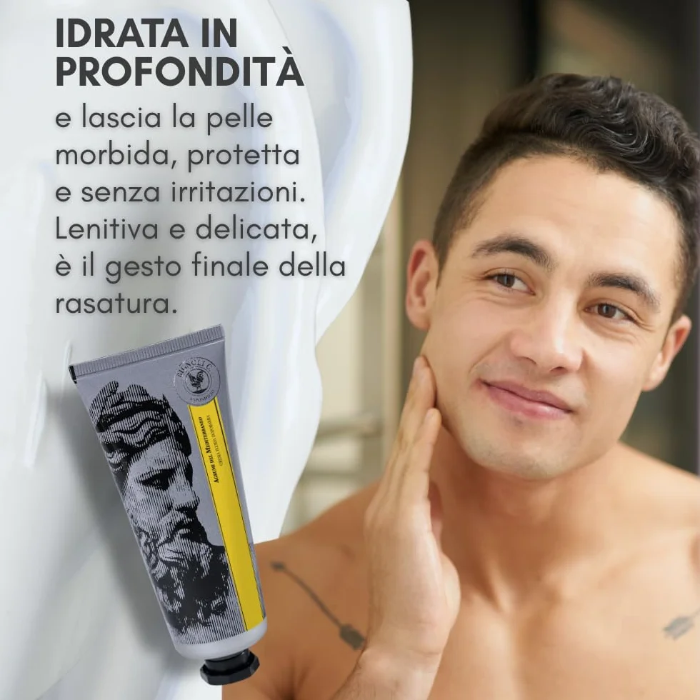 Bignoli Crema dopobarba uomo Artigianale - 75ml – Lenitiva e Idratante – Dopobarba in crema per cura personale uomo (Agrumi)