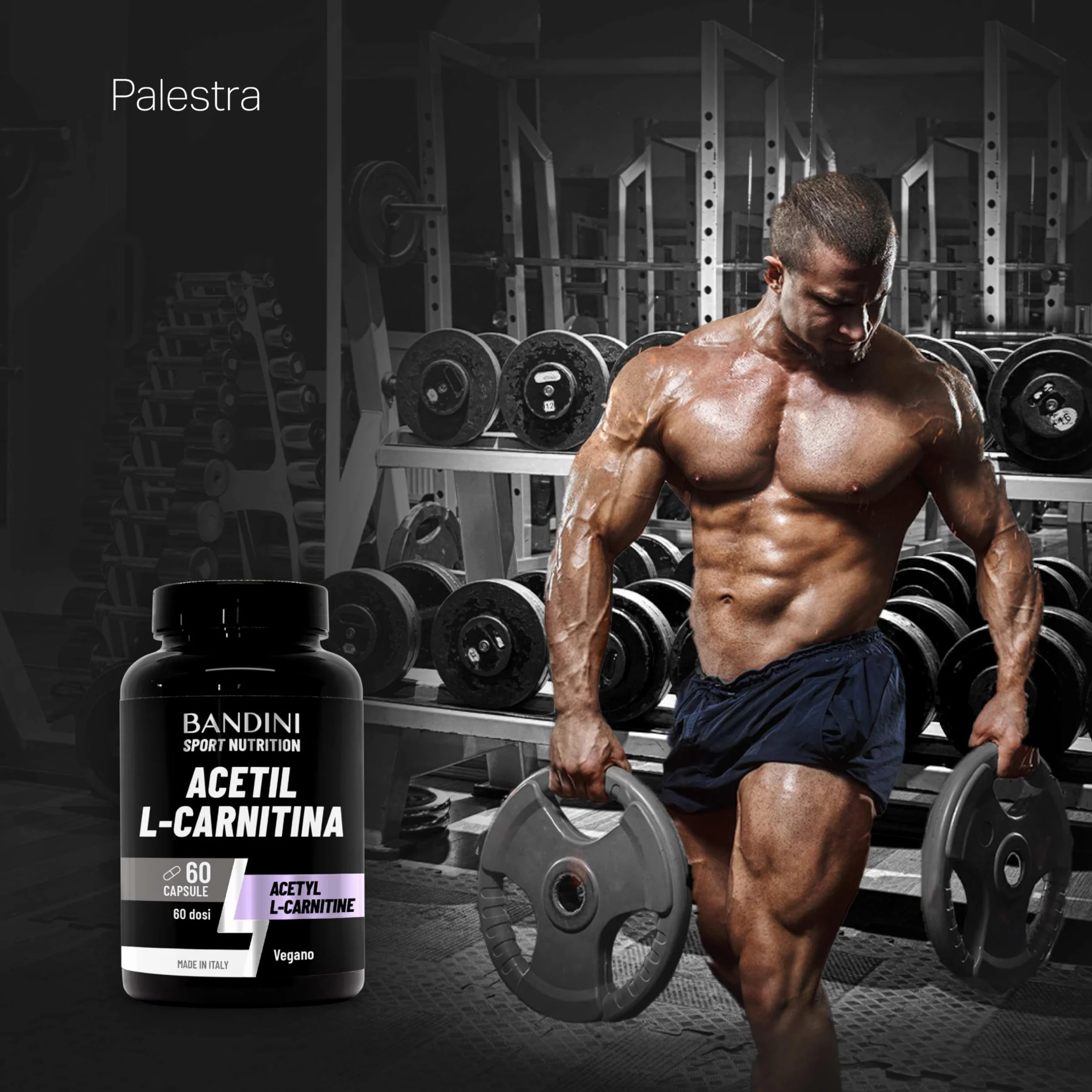 Bandini Acetil L-CARNITINA 1000 mg 60 kapsułek suplement dla sportowców