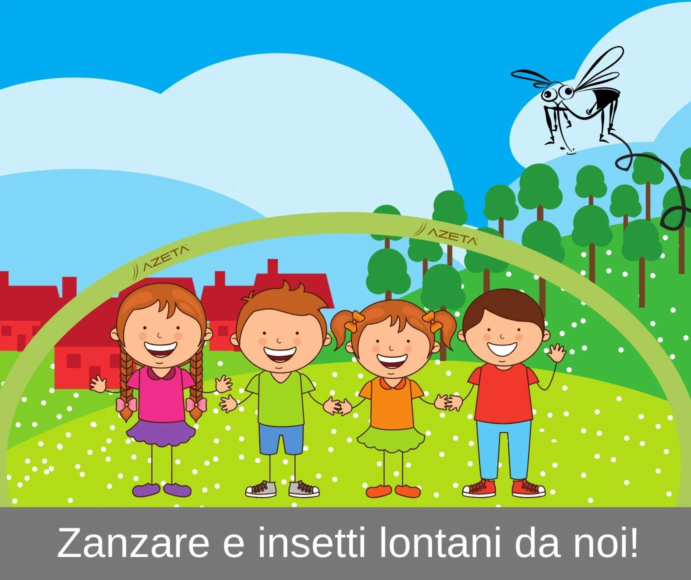 Lozione biologica protettiva per uso all'aperto a rapido assorbimento con oli essenziali di geranio e lavanda - AZETAbio - Linea Bimbi - 100 ml - Made in Italy