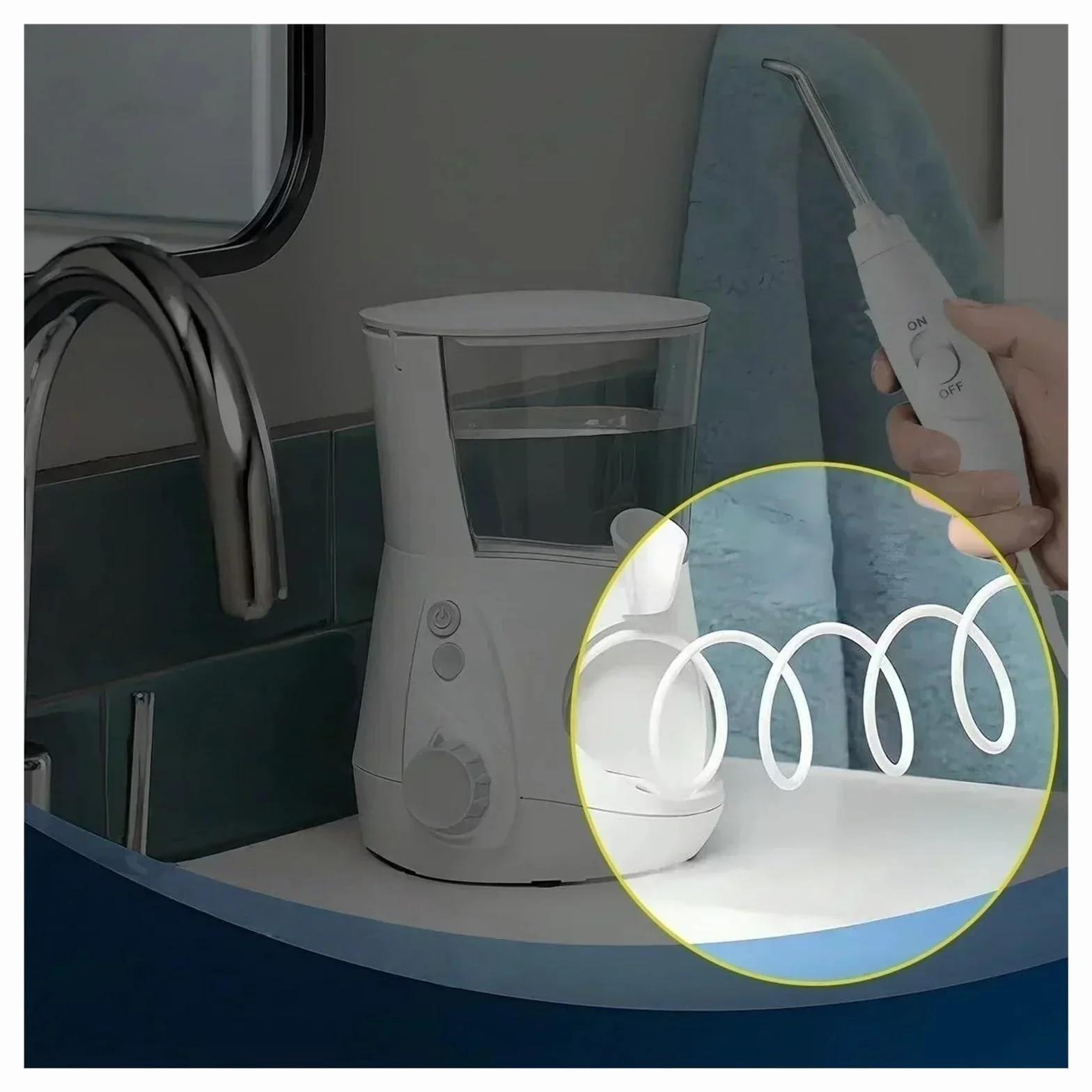 Accessori per Irrigatore Orale Compatibili con Braun, Oral-B, Panasonic - Parti di Ricambio per Tubo Morbido (2 Pezzi)