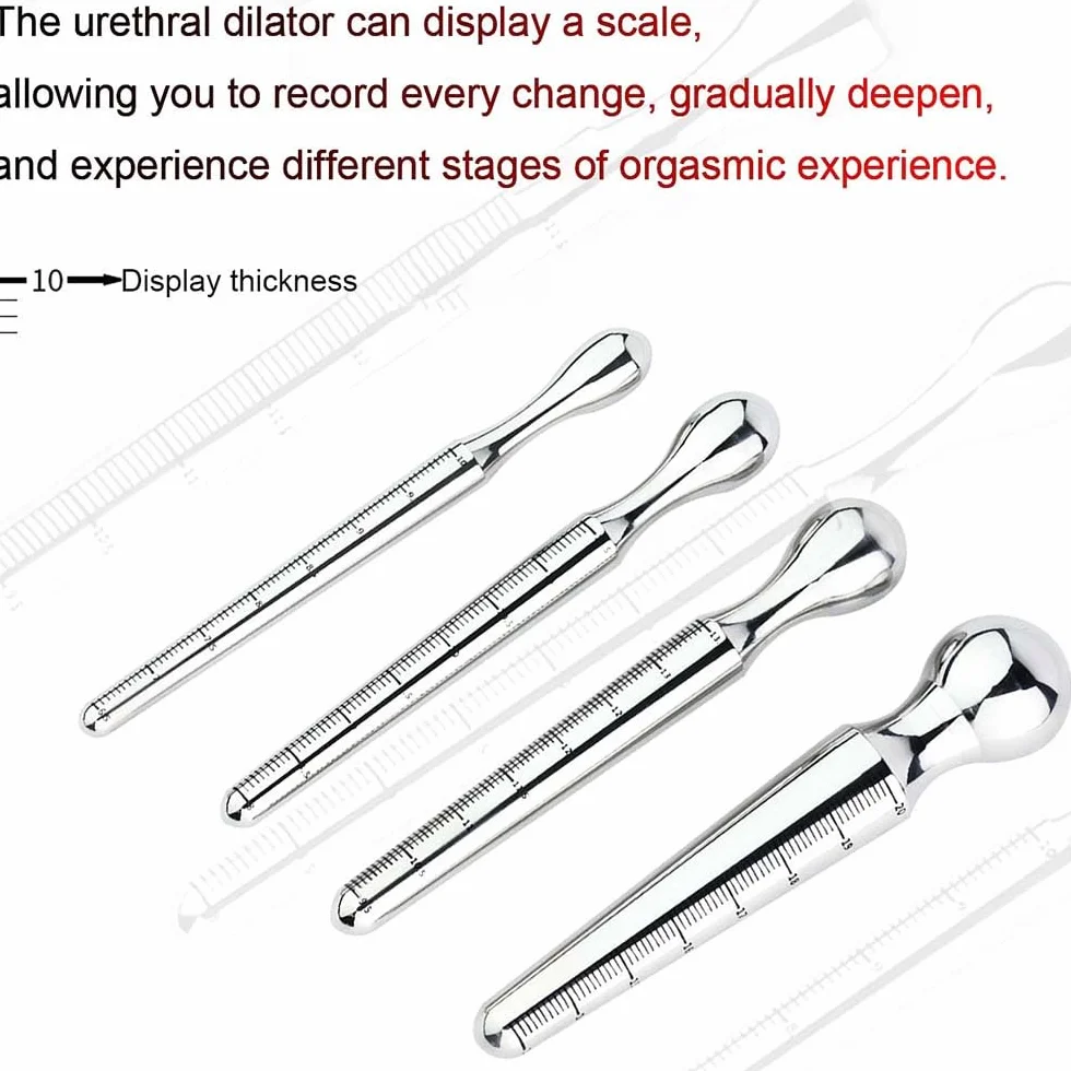preni Dilatatore Uretrale da Uomo in Acciaio Inox, Sonda Uretrale con segni di Scala Asta Uretrale Dilatatoreper Pene Pene Plug per Uomini, Giocattoli Sessuali dell'uretra Maschile