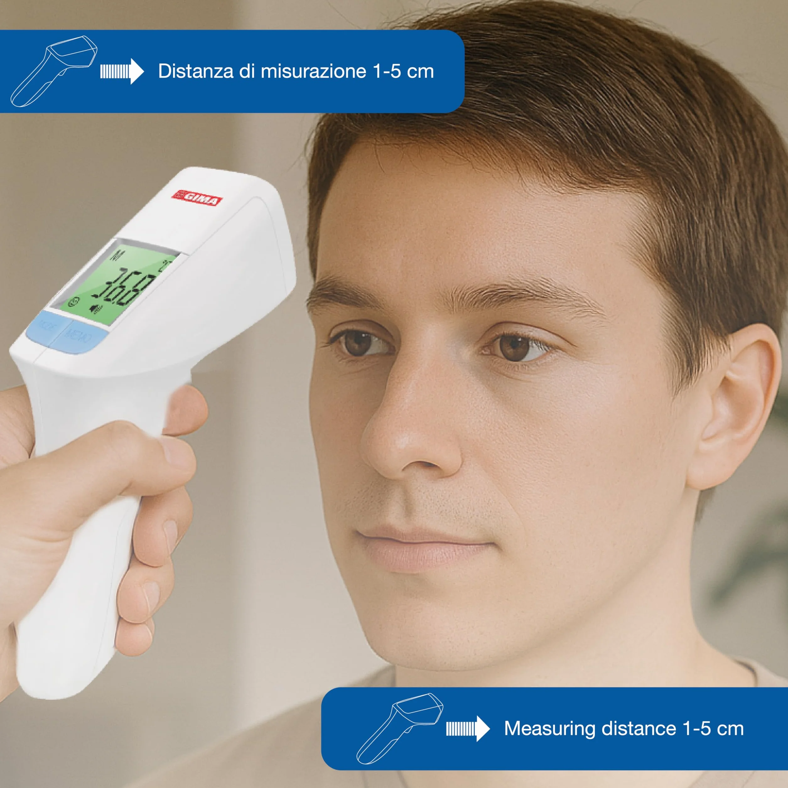 GIMA GIMATEMP Termometro Febbre Infrarossi Senza Contatto per Corpo e Superfici