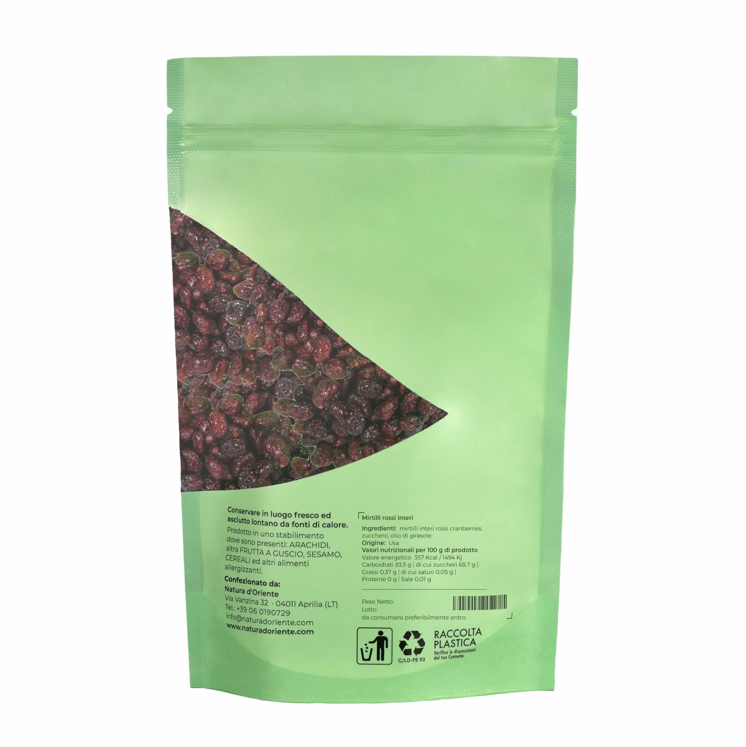 NATURA D'ORIENTE | Mirtilli Interi Disidratati USA 250g – Mirtilli Rossi Essiccati Selezionati – Frutta Disidratata Naturale – Ideali per Snack, Colazioni e Ricette – Qualità Premium